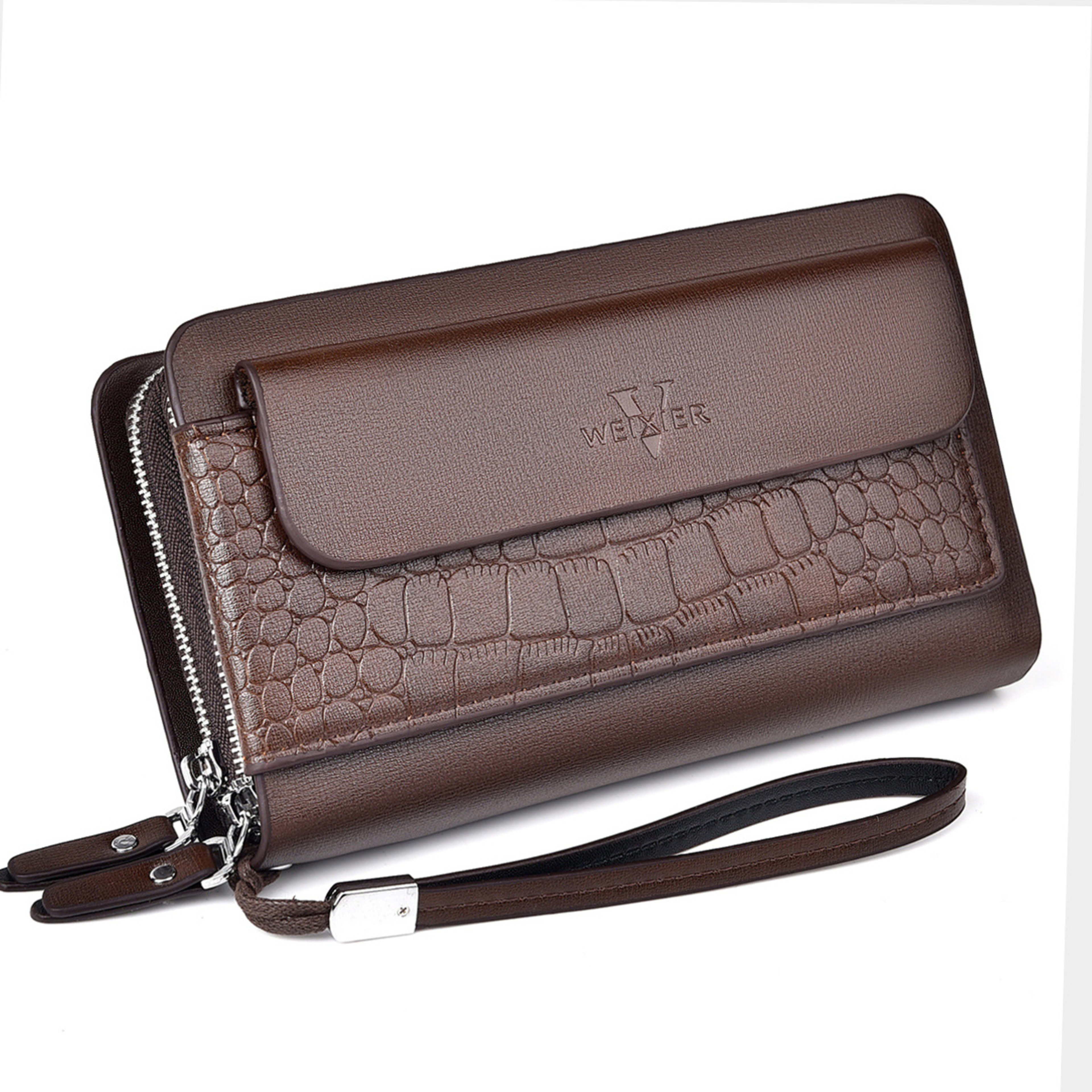 Retro Multiple Card Slots Double Zip Wallet Men 2