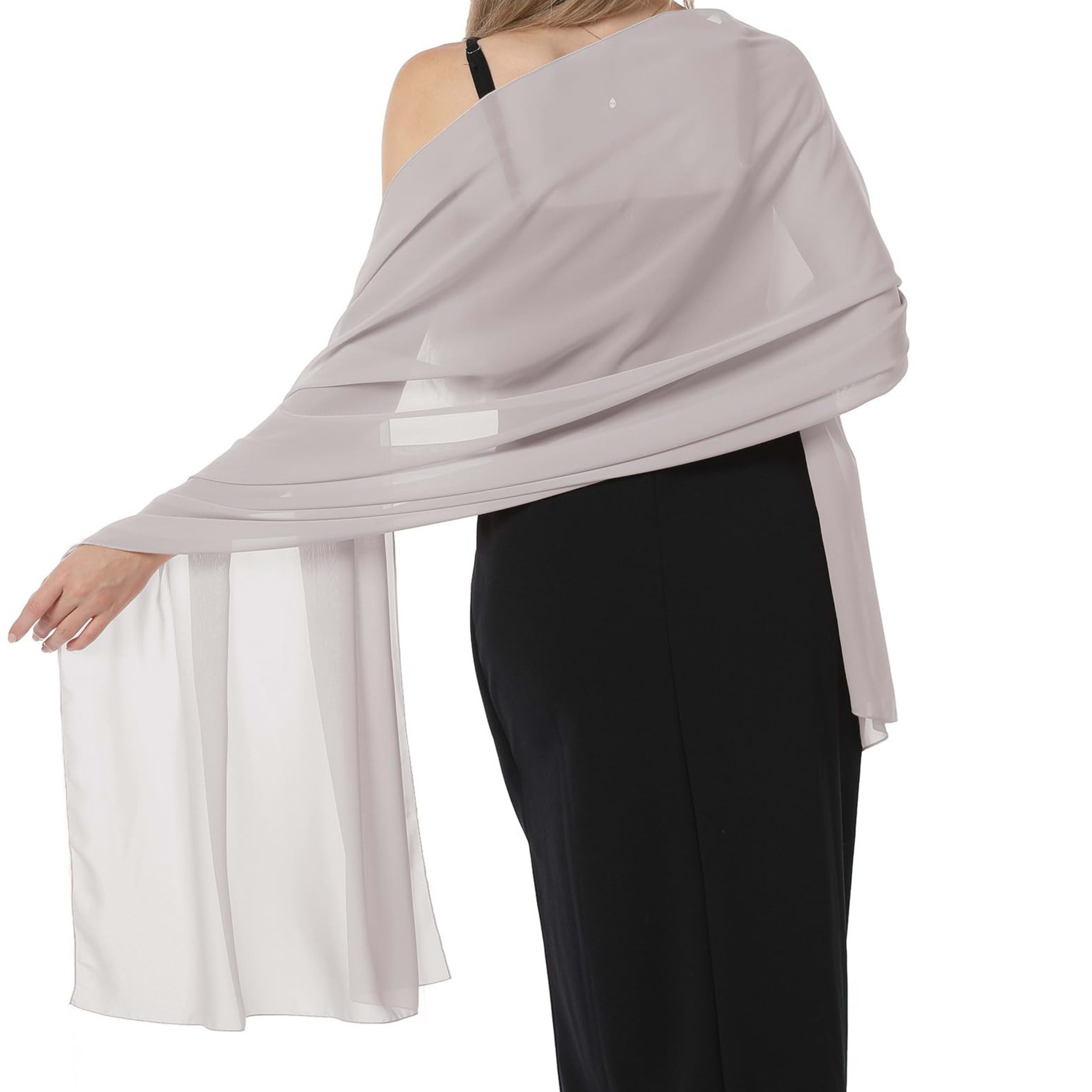 Chiffon Scarf - Lightweight Evening Gown Accessory Wedding Shawl for Women 43