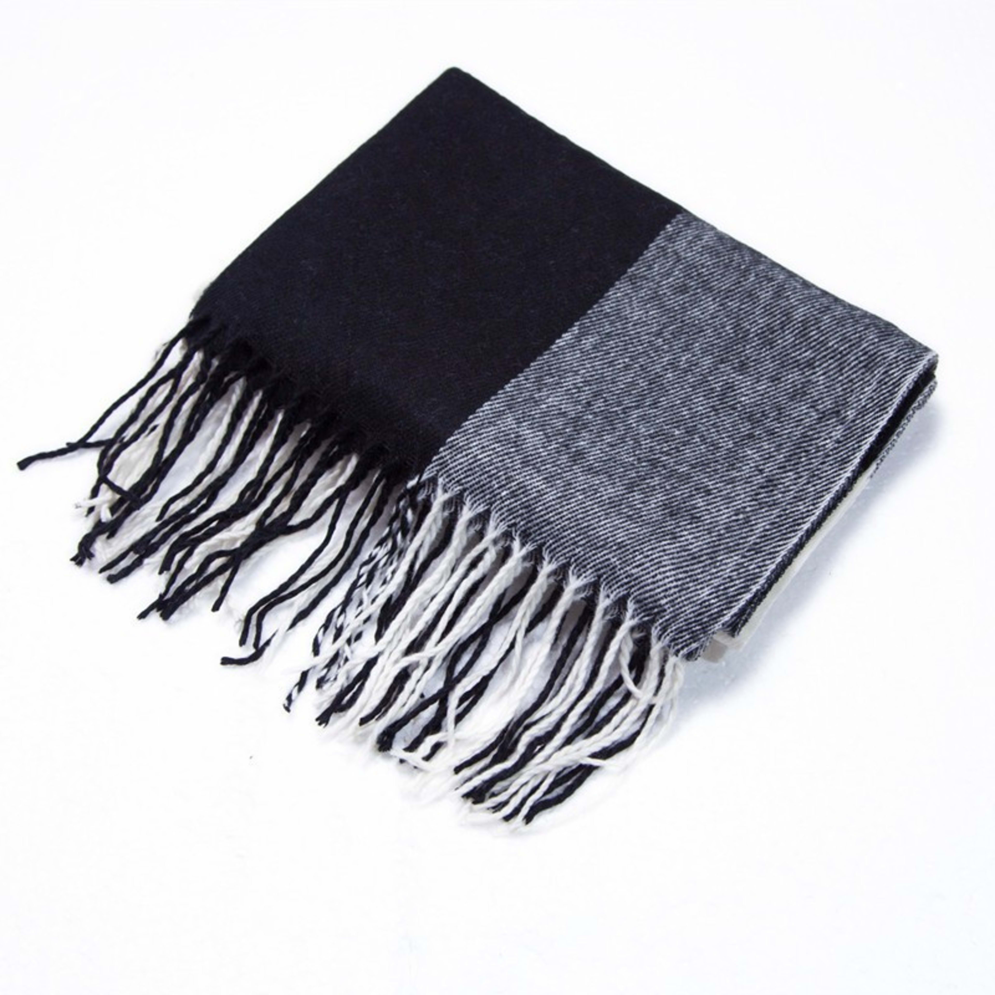 British-style Mens And Womens Couple Tassel Scarf With Large Plaid Pattern 8