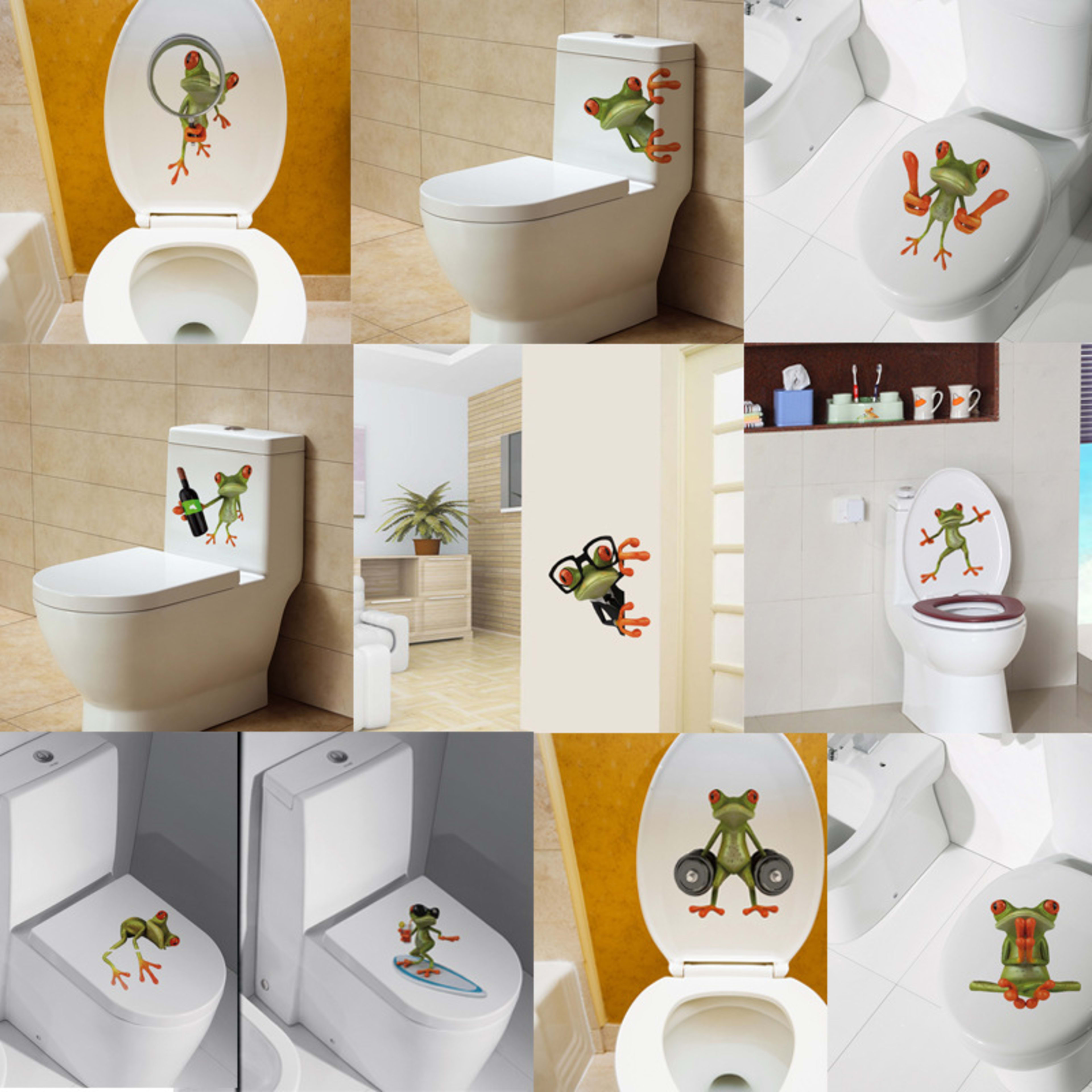 Creative Toilet Seat Refridgerator Magnets Cartoon Wall Stickers 5