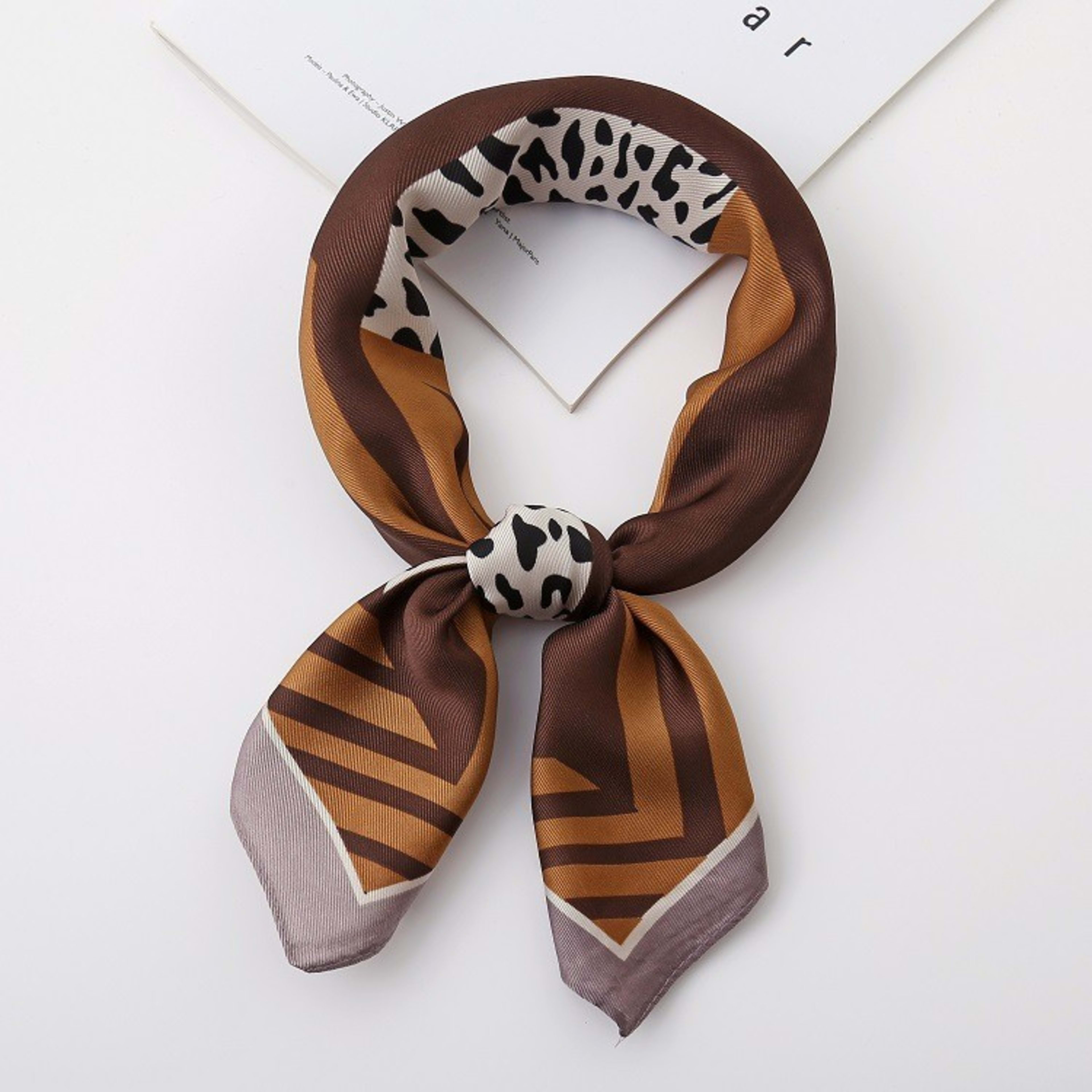 New High-end Twill Silk-look Square Scarf 19