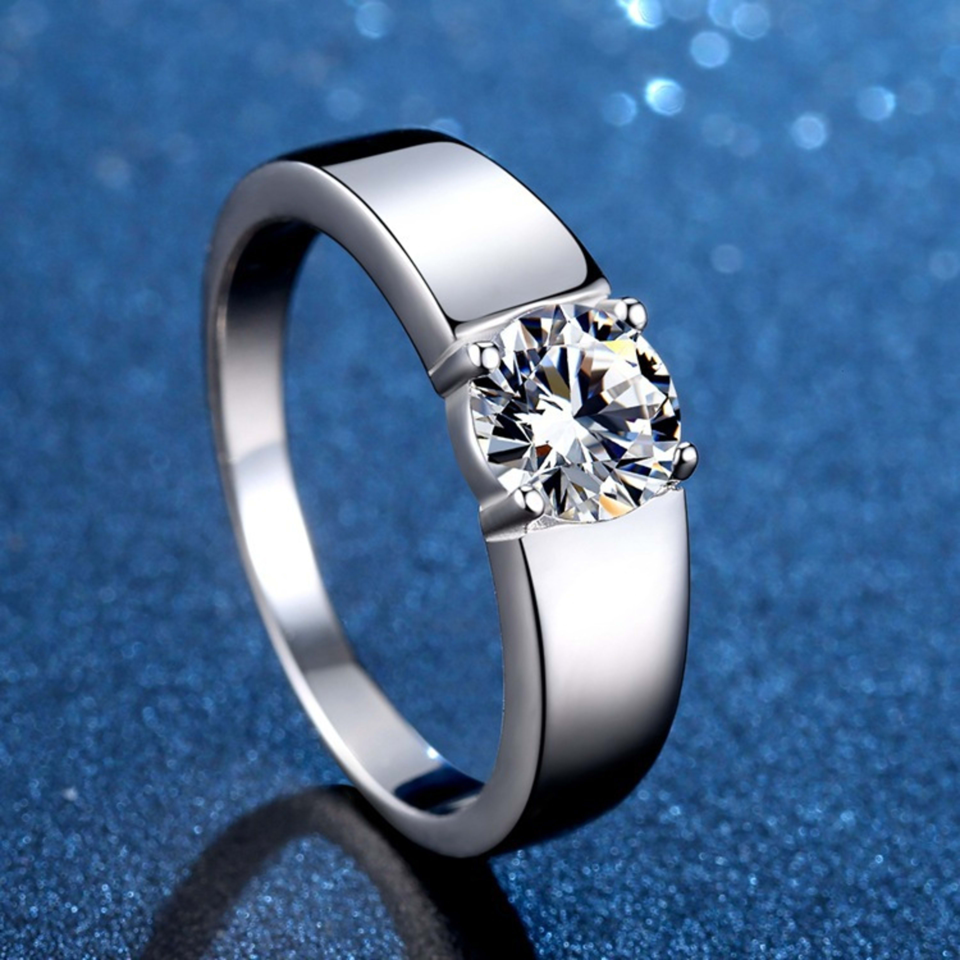 Sterling Silver Moissanite Ring Temperament Adjustable Opening 4