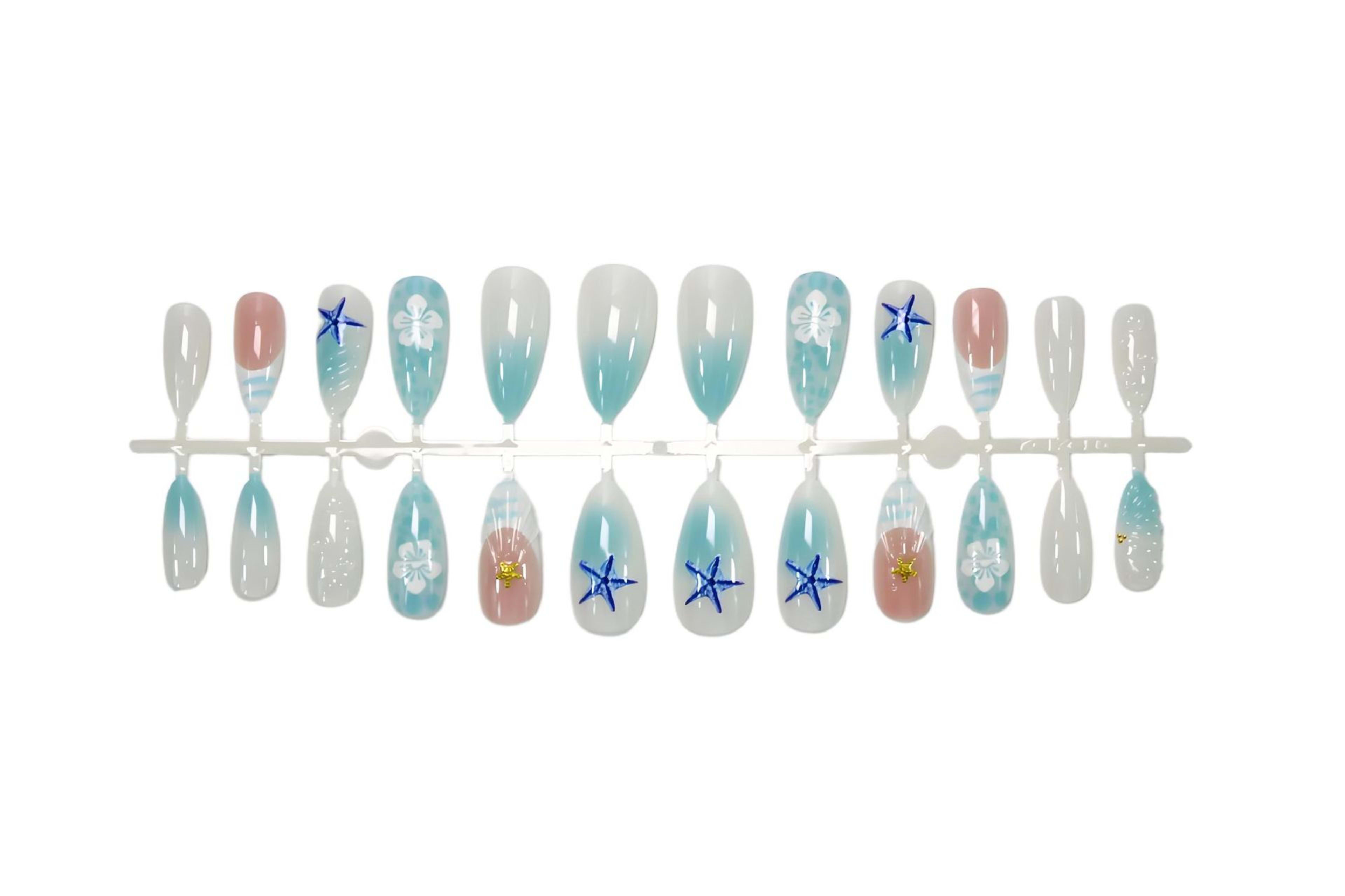 Blue Starfish Wearable Nails 3D Stickers For Manicures 4