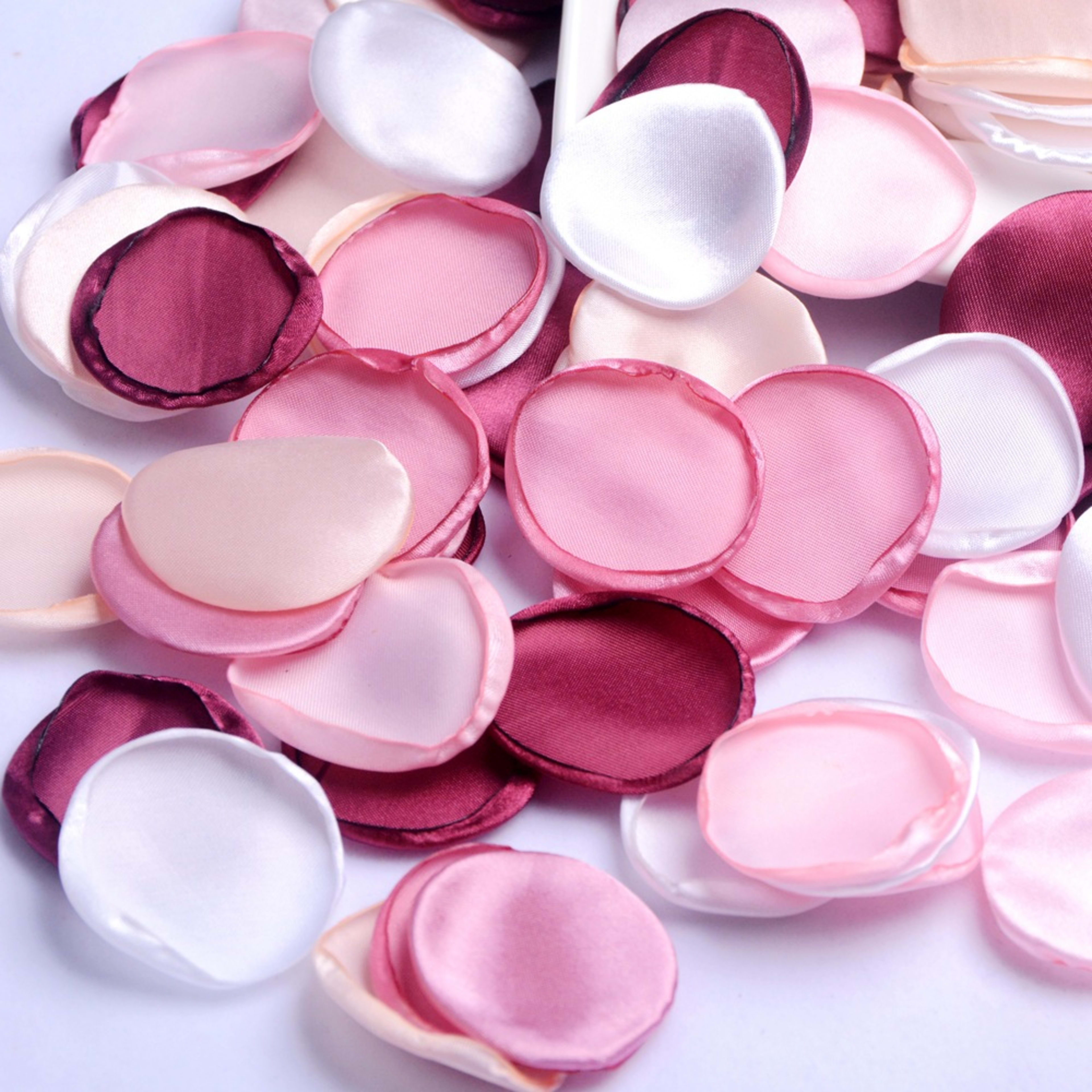 4cm Silk Rose Burnt Edge Petals Wedding Glowing Cream Powder Laminate 24