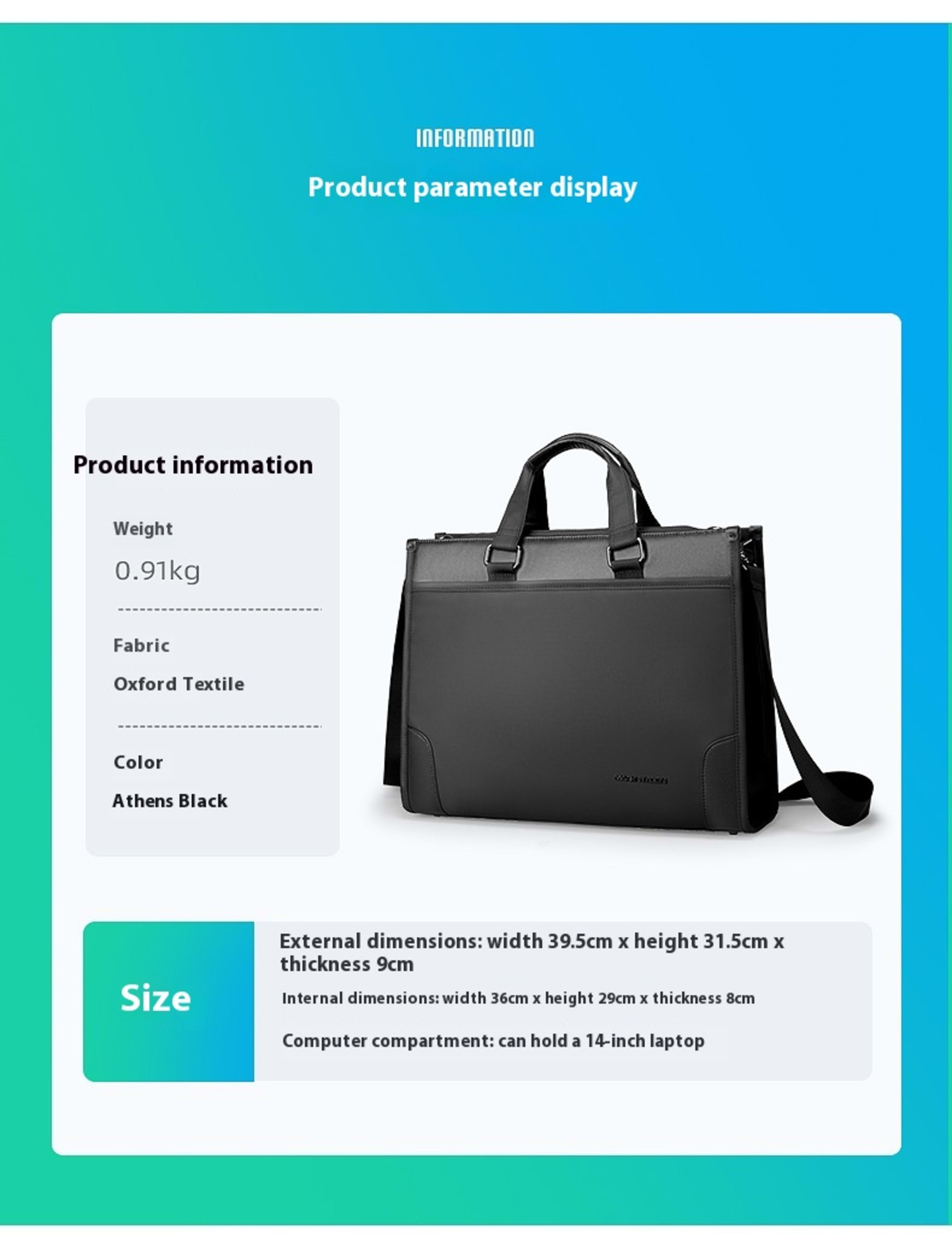 Men's Business Handheld Notebook Computer Briefcase 21