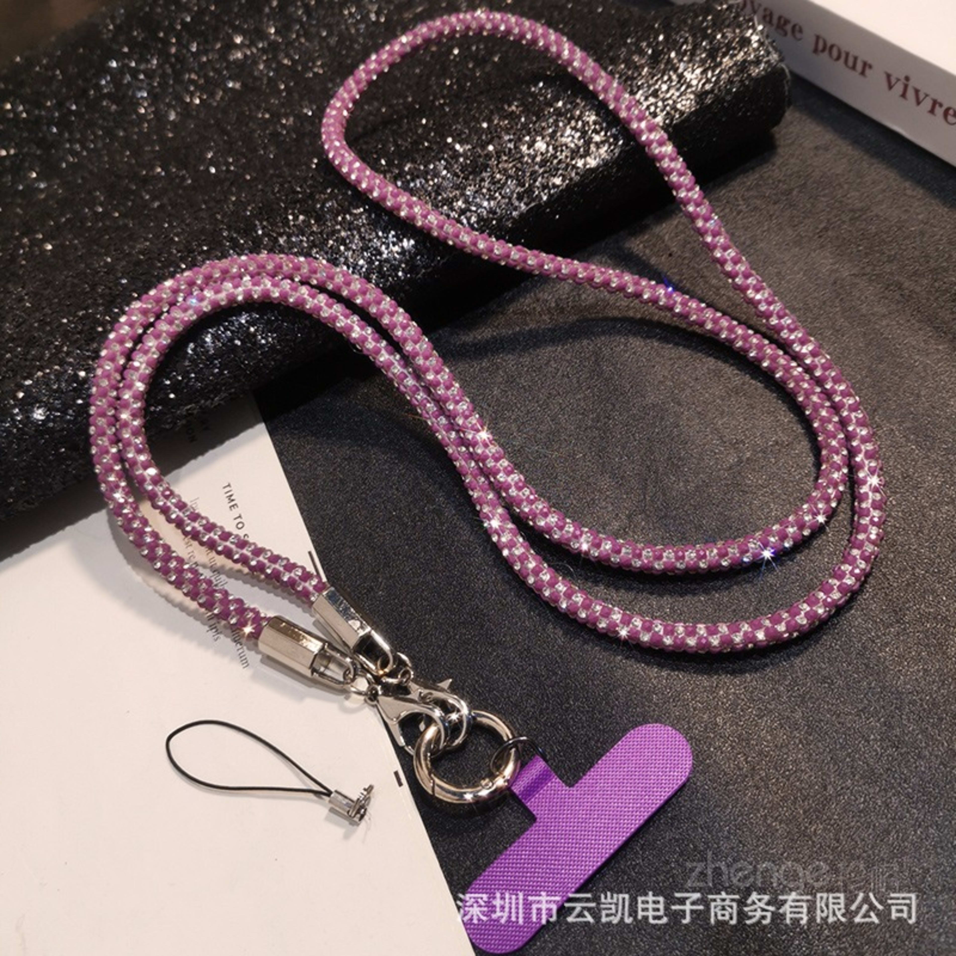 Rhinestone Mobile Phone Lanyard Crossbody Long 2