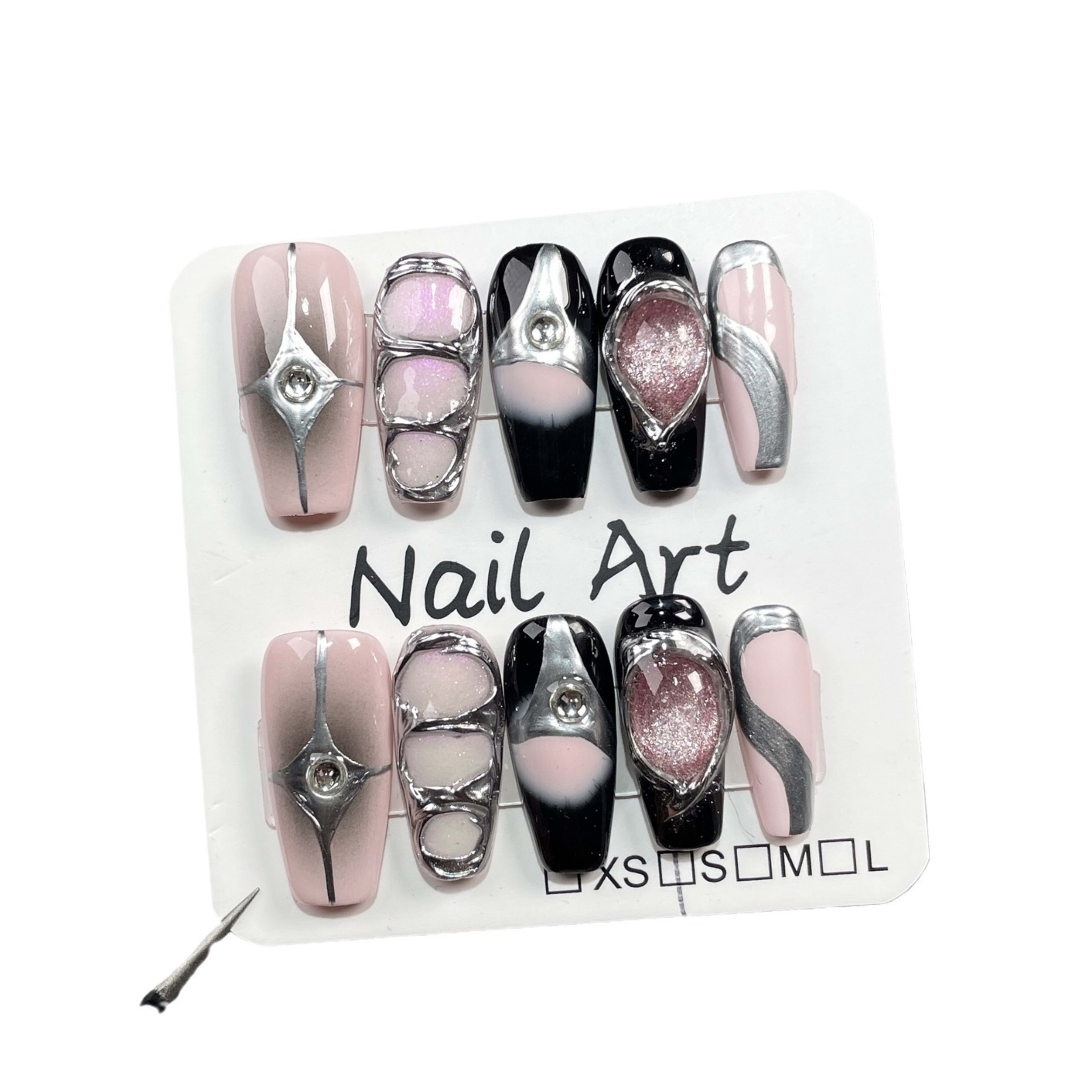 Handmade Medium-Length Nail Tips For Wearable Nails 2