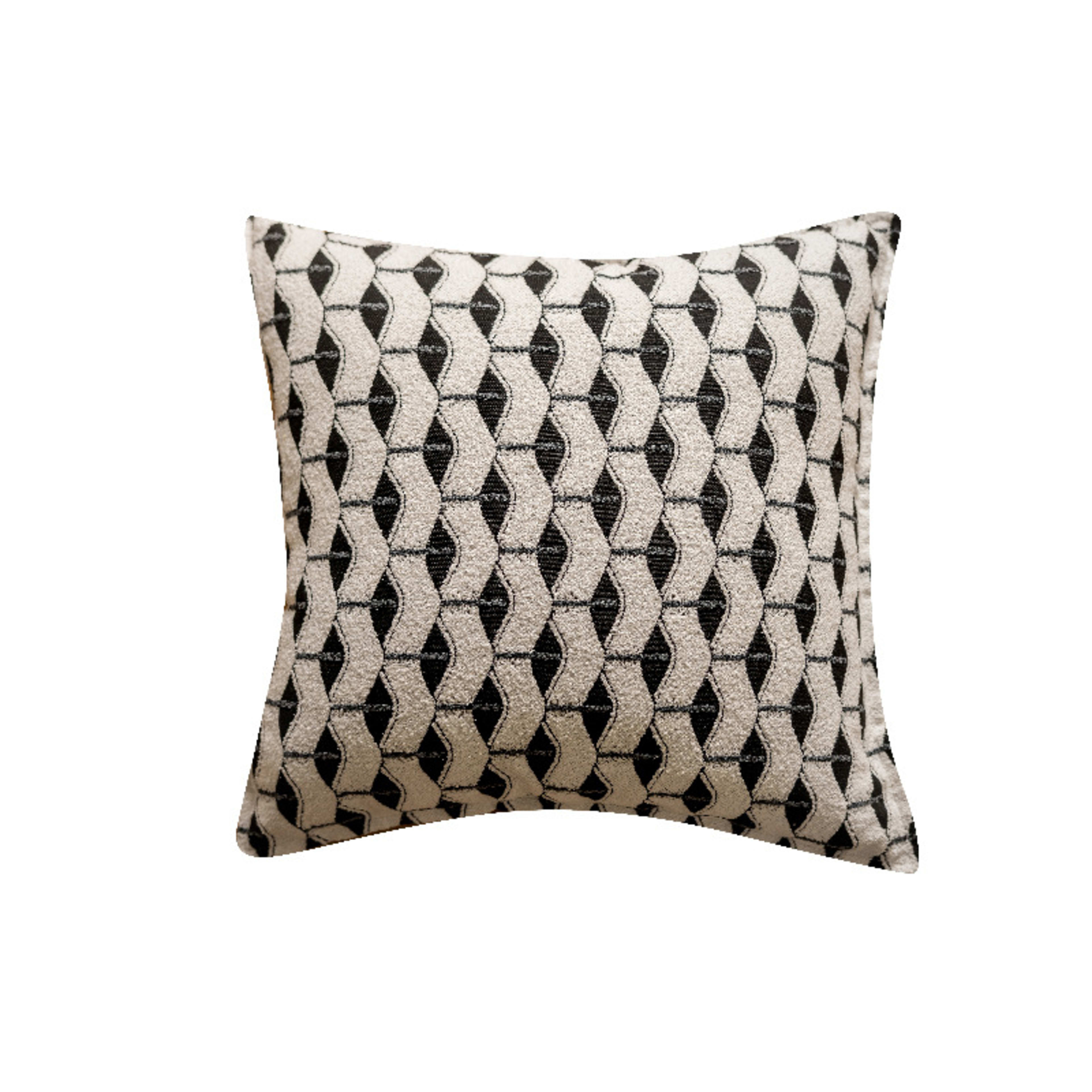 Nordic-style Minimalist Black-and-white Woven Jacquard Throw Pillow Cover 9