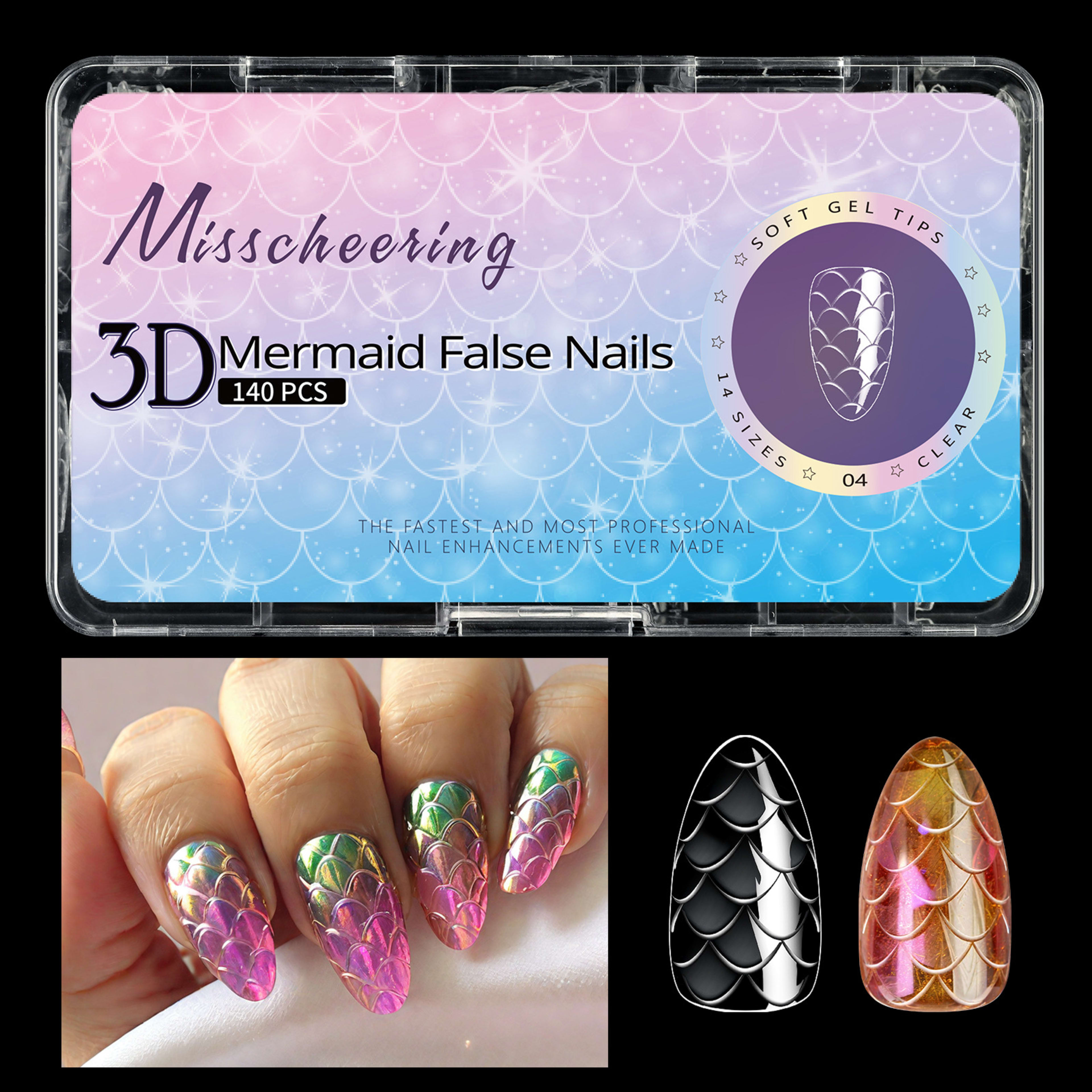 3D Scale Long Shaping Nail Tip 6