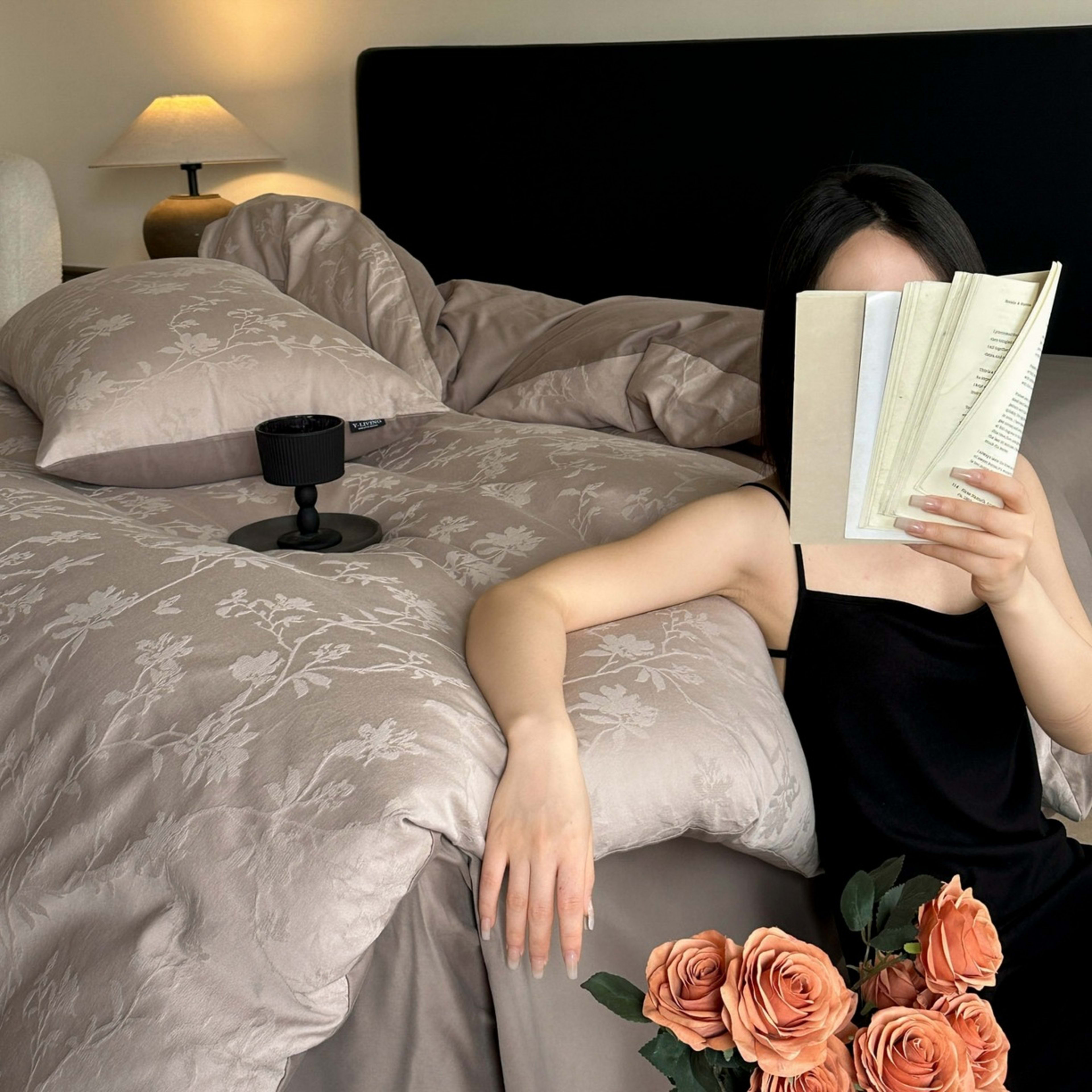 Large Jacquard Four-piece Set Pure Cotton With A Touch Of Light Luxuryduvet Cover And Bed Sheets 10