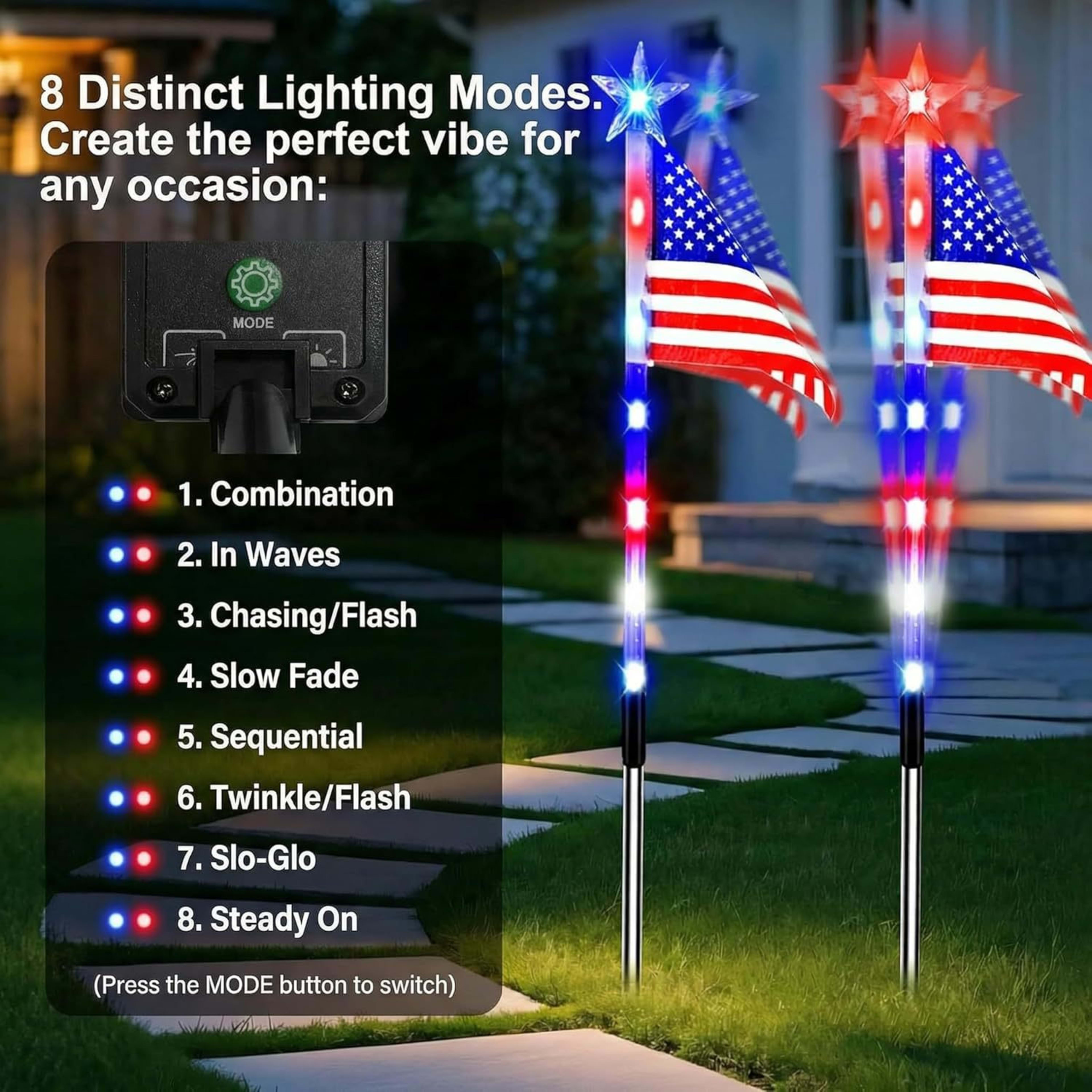 LED Solar-Powered National Flag For Outdoor Courtyards And Villas 3