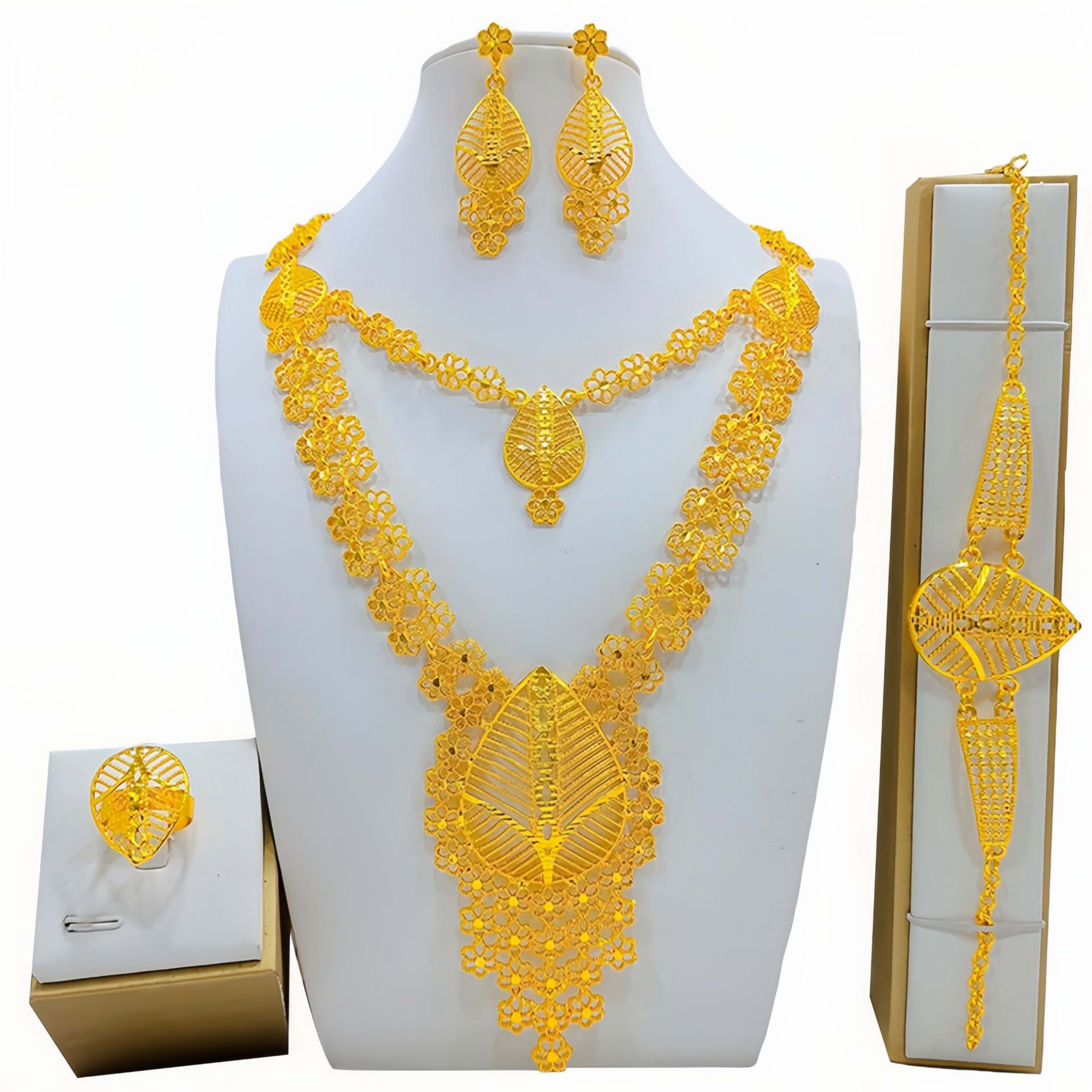 Fashion Women's Necklace Earring Ring Bracelet Suit 3