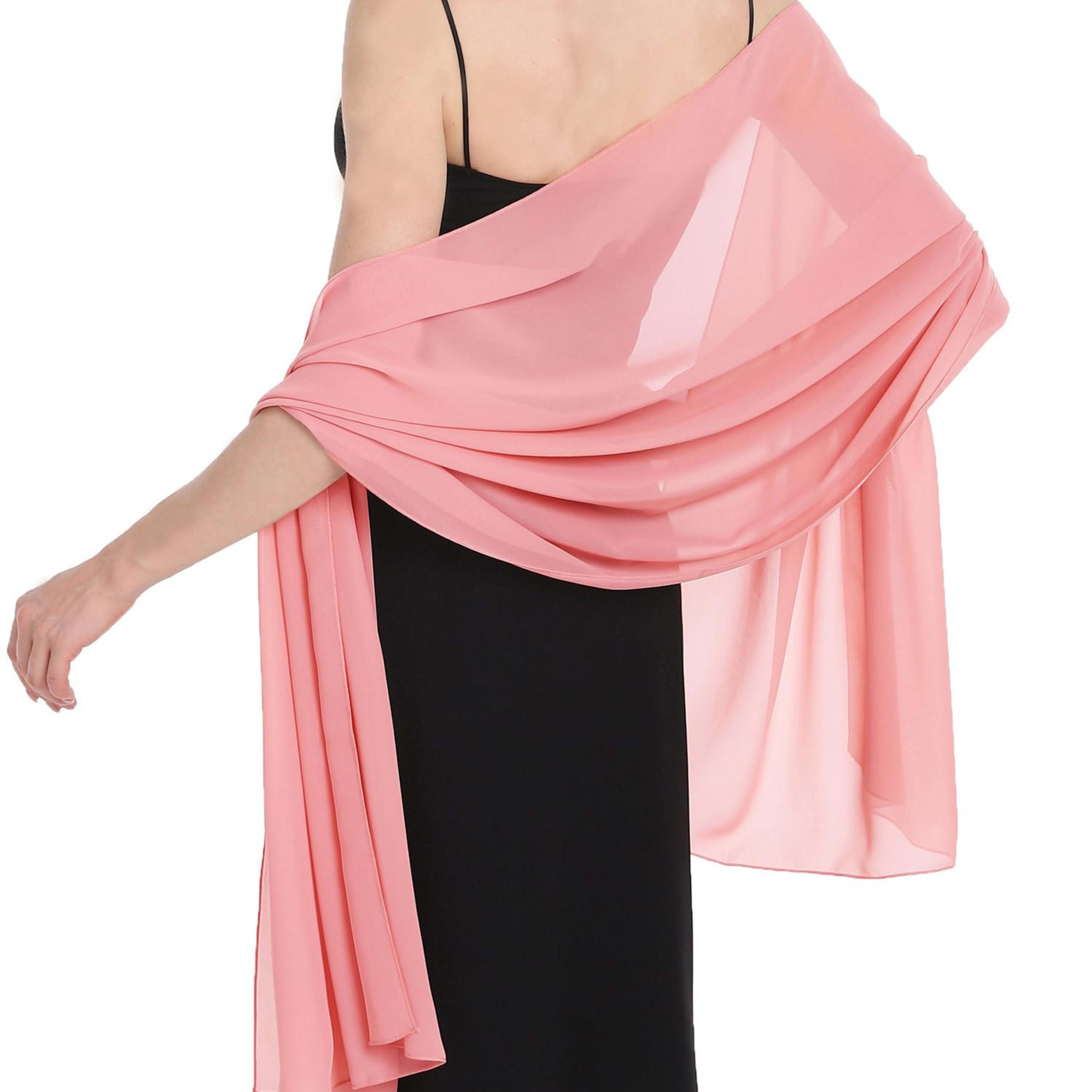 Chiffon Scarf - Lightweight Evening Gown Accessory Wedding Shawl for Women 28