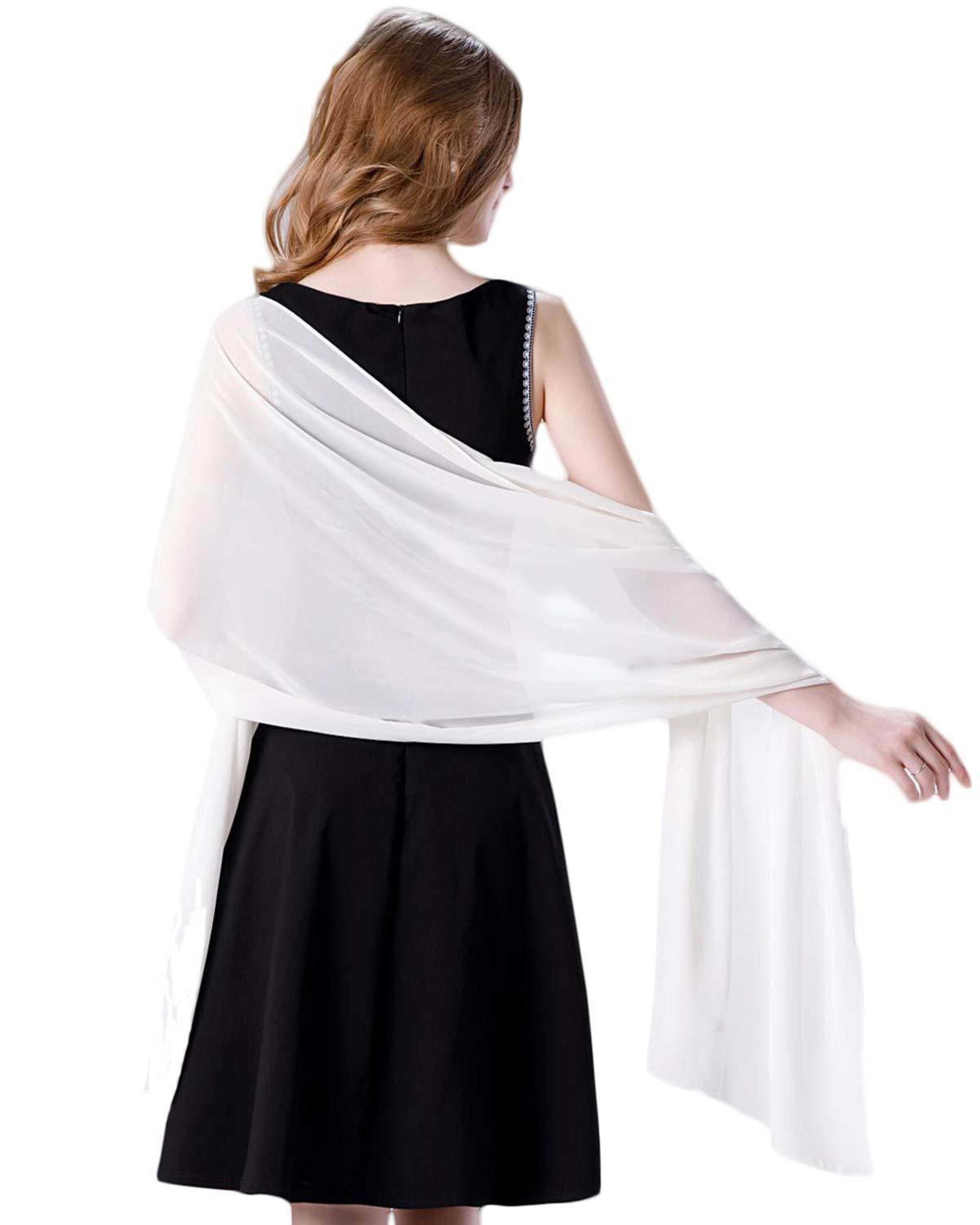 Chiffon Scarf - Lightweight Evening Gown Accessory Wedding Shawl for Women 25