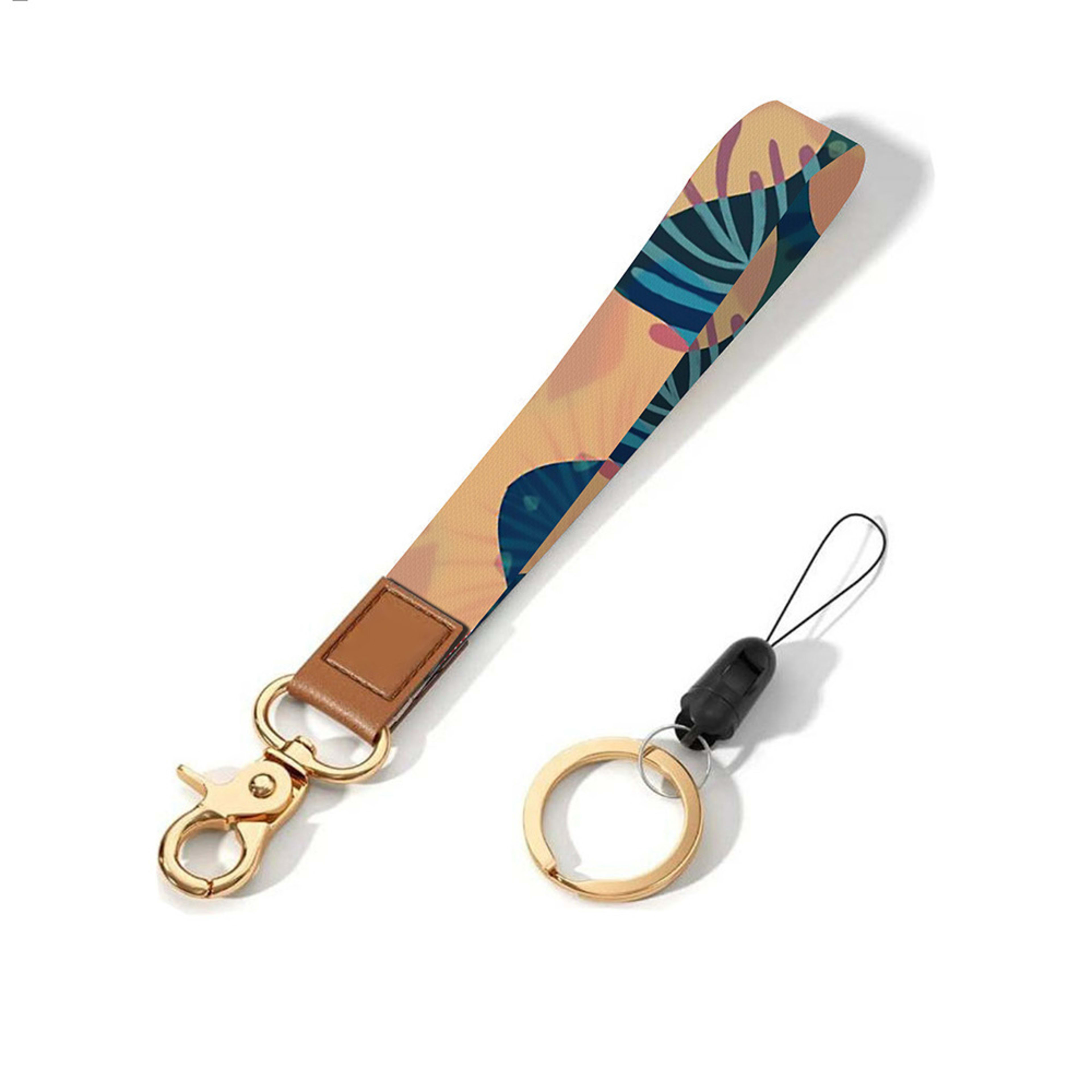 Leather-Polyester Wrist-Neck Dual-Use Keychain Lanyard 10