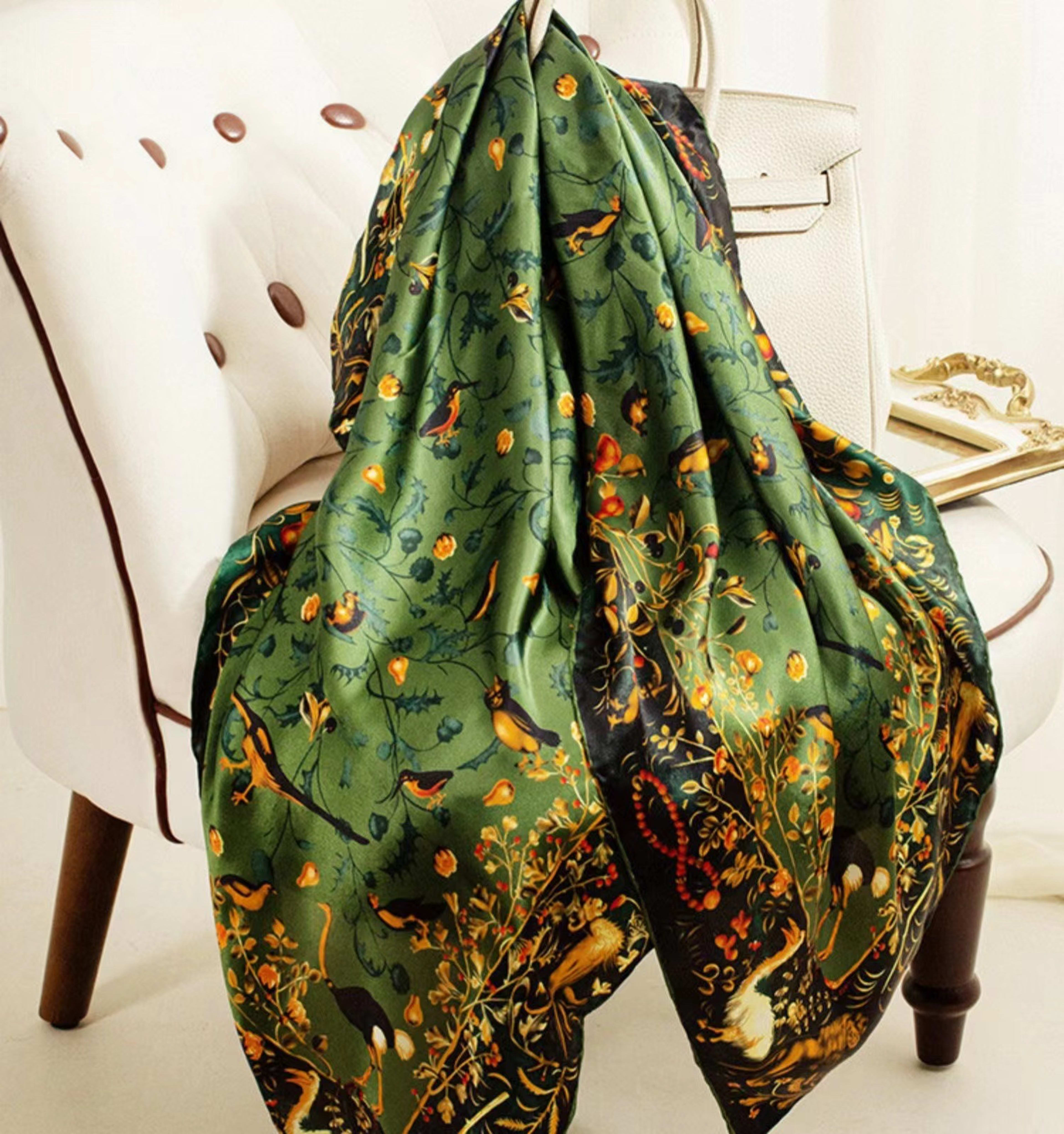 Creative Exotic-print Versatile Silk Scarf 8