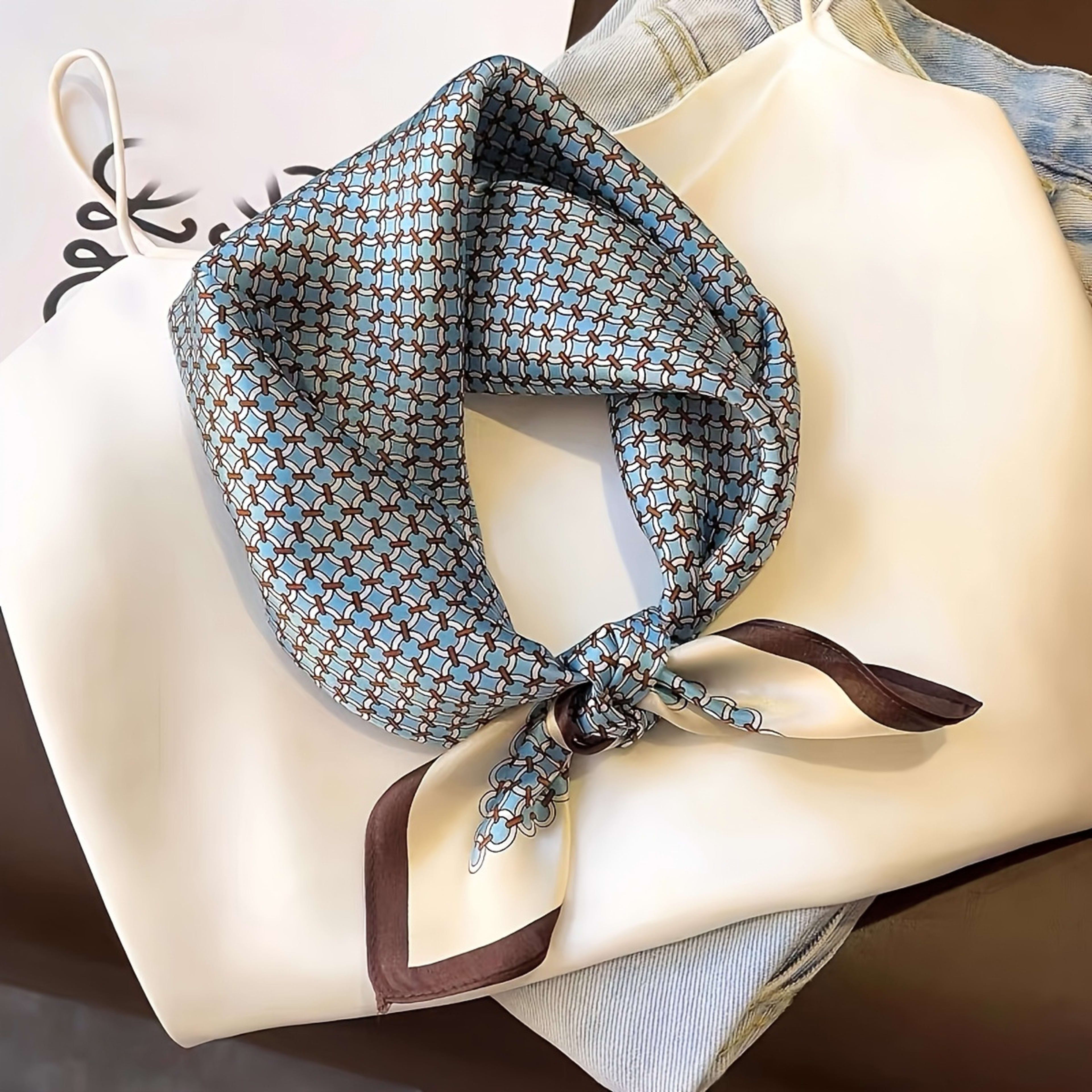 Small Scarf Vintage Printed Silk Scarf For Women 88