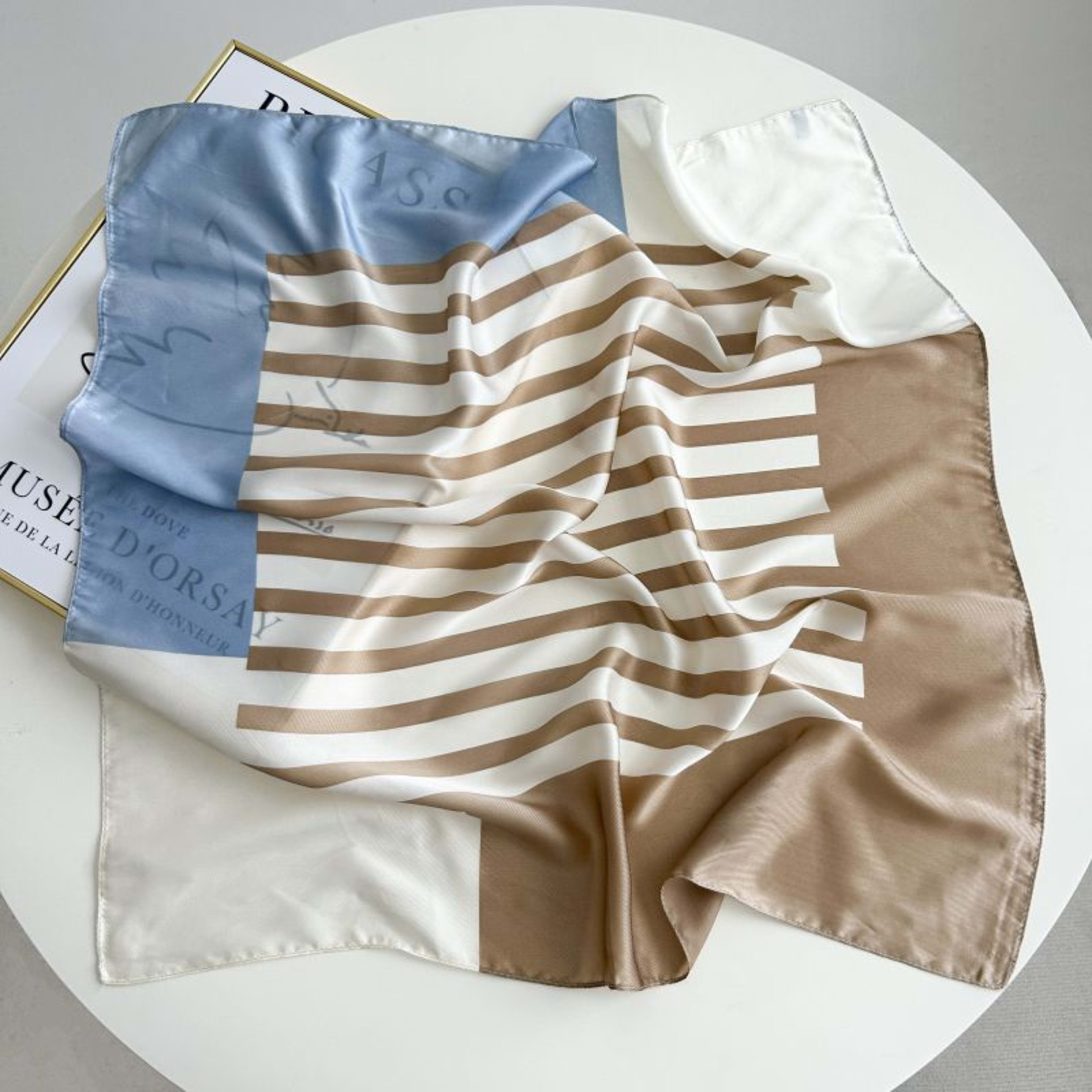 New High-end Twill Silk-look Square Scarf 23