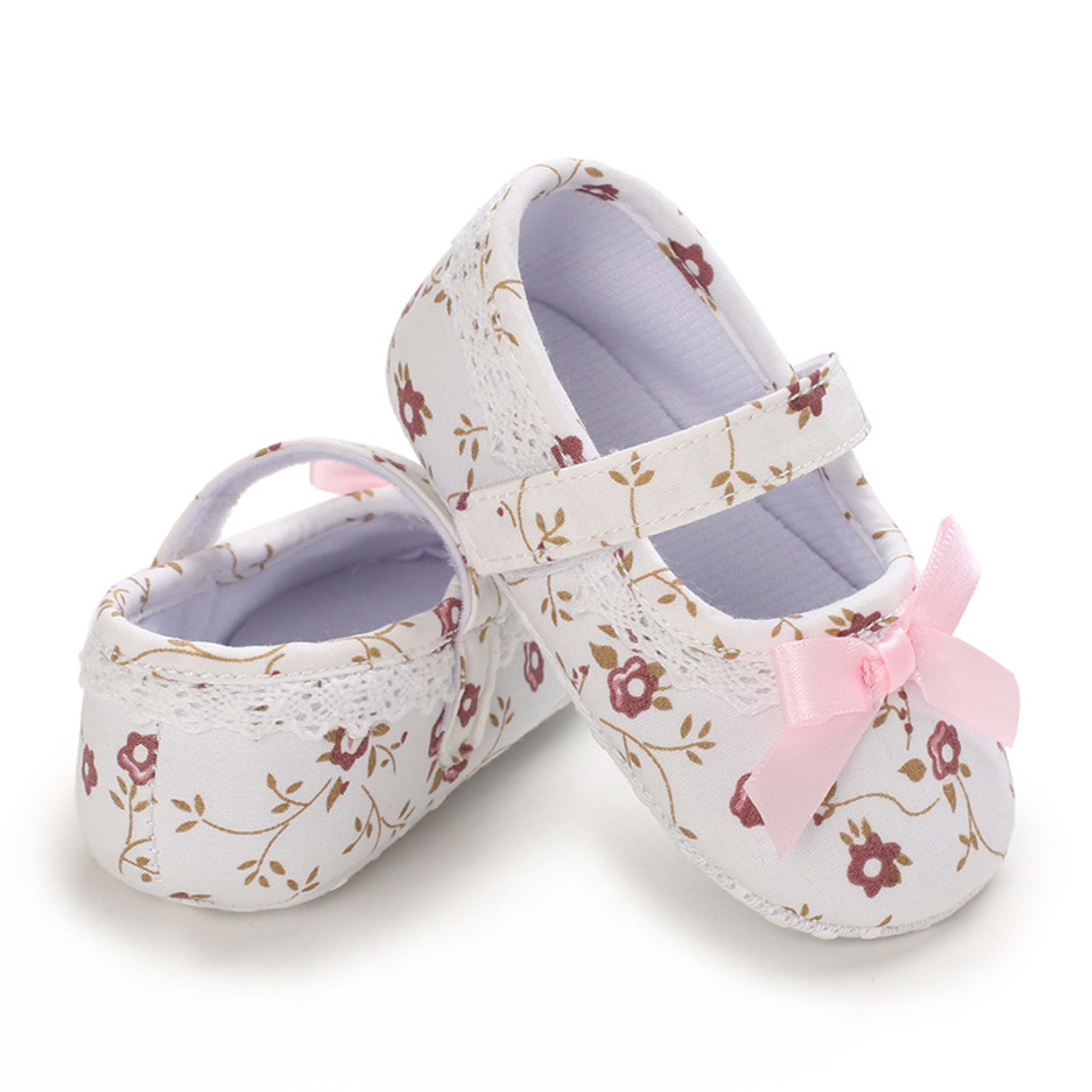 Baby Girl Shoes Soft-Soled Princess Shoes Flower Design First Walkers 5