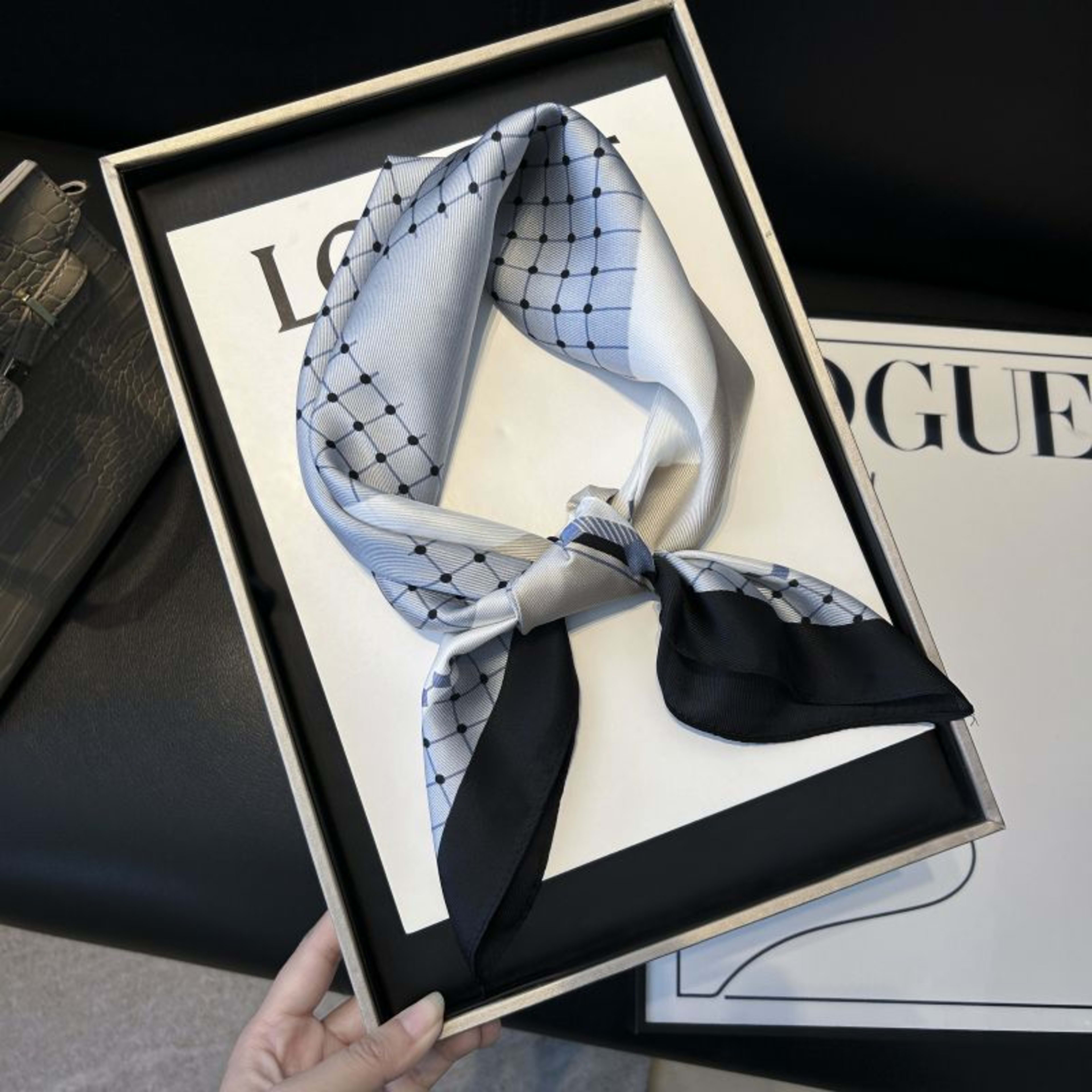 New High-end Twill Silk-look Square Scarf 31