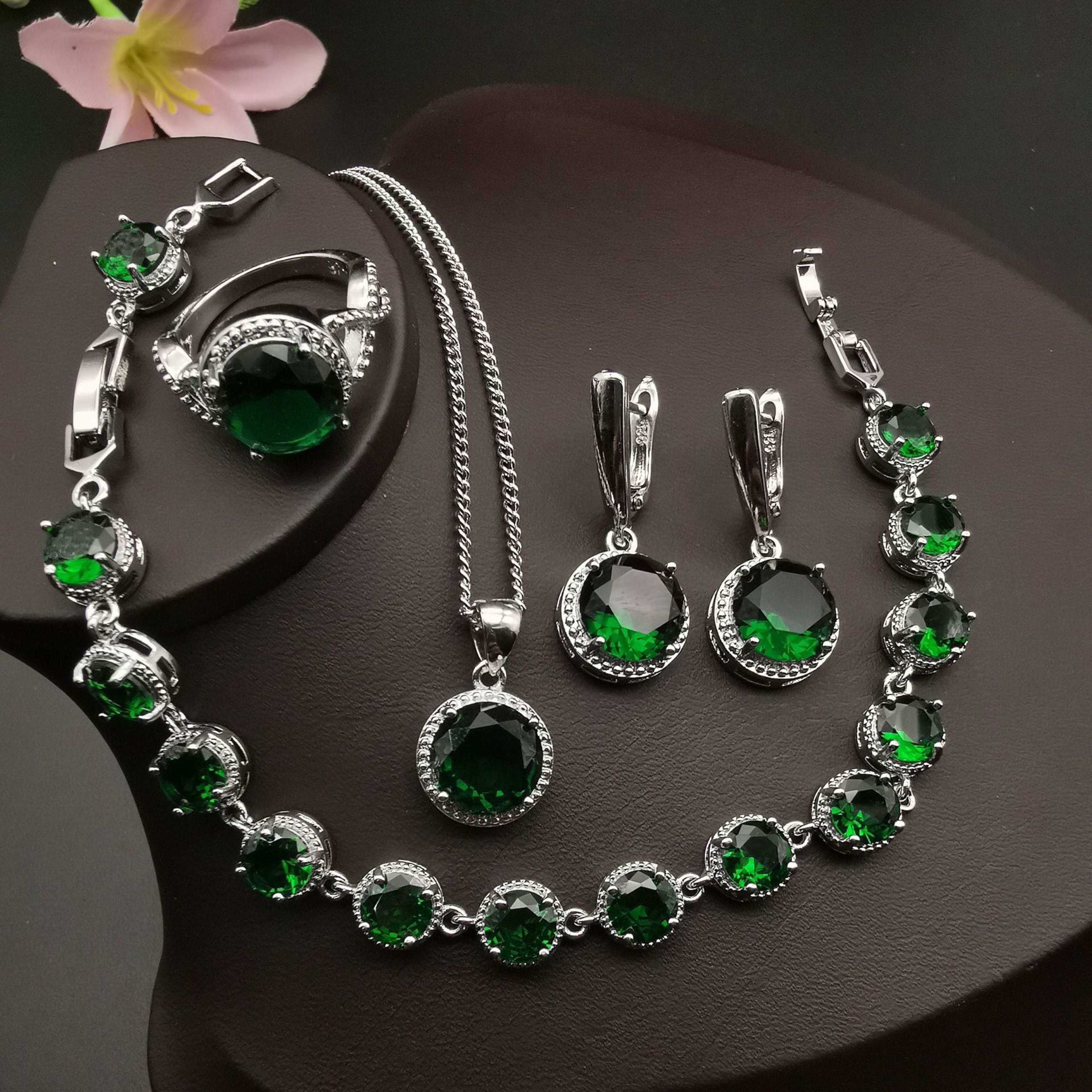 European And American Style Jewelry Round Diamond 4 PCs Set 3