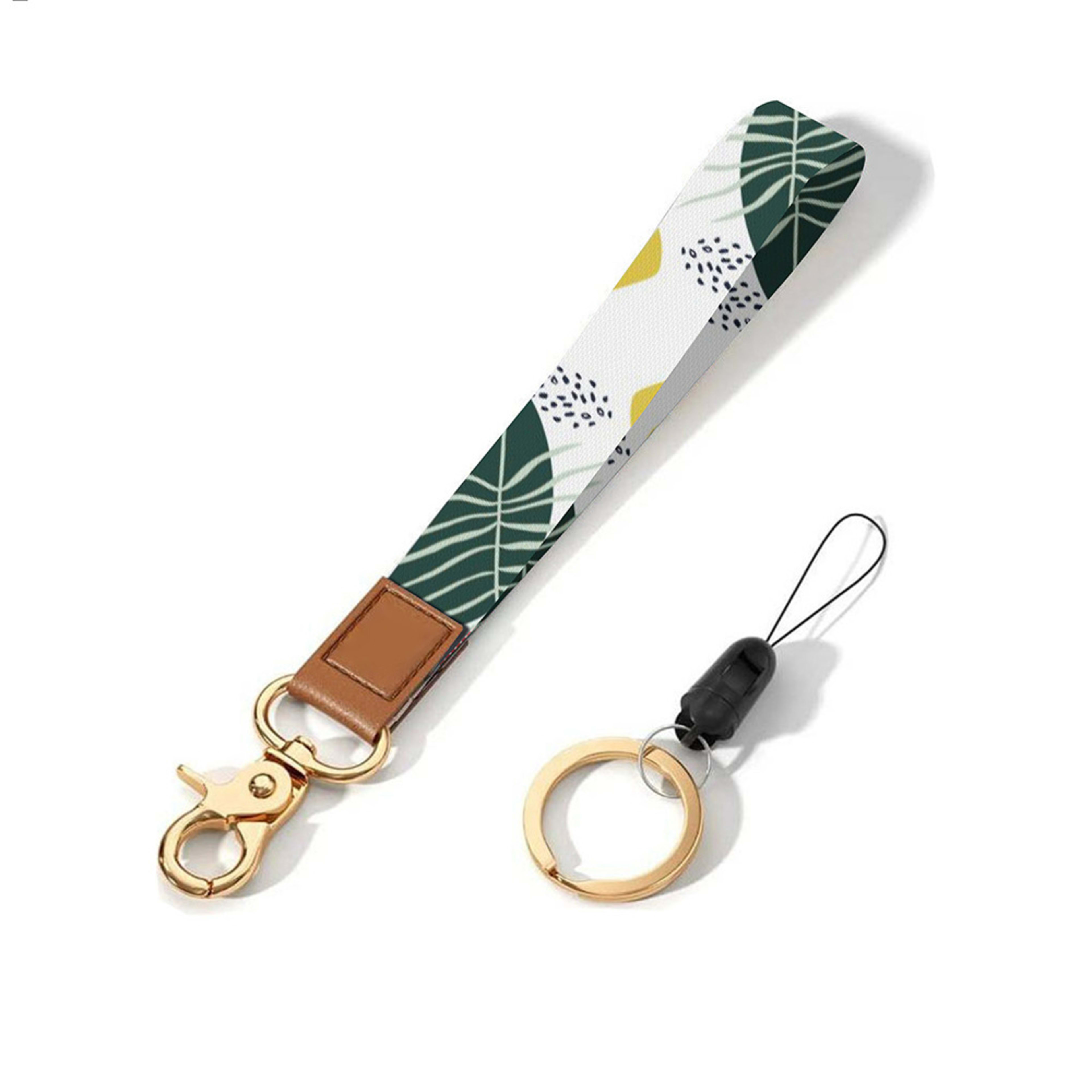 Leather-Polyester Wrist-Neck Dual-Use Keychain Lanyard 6