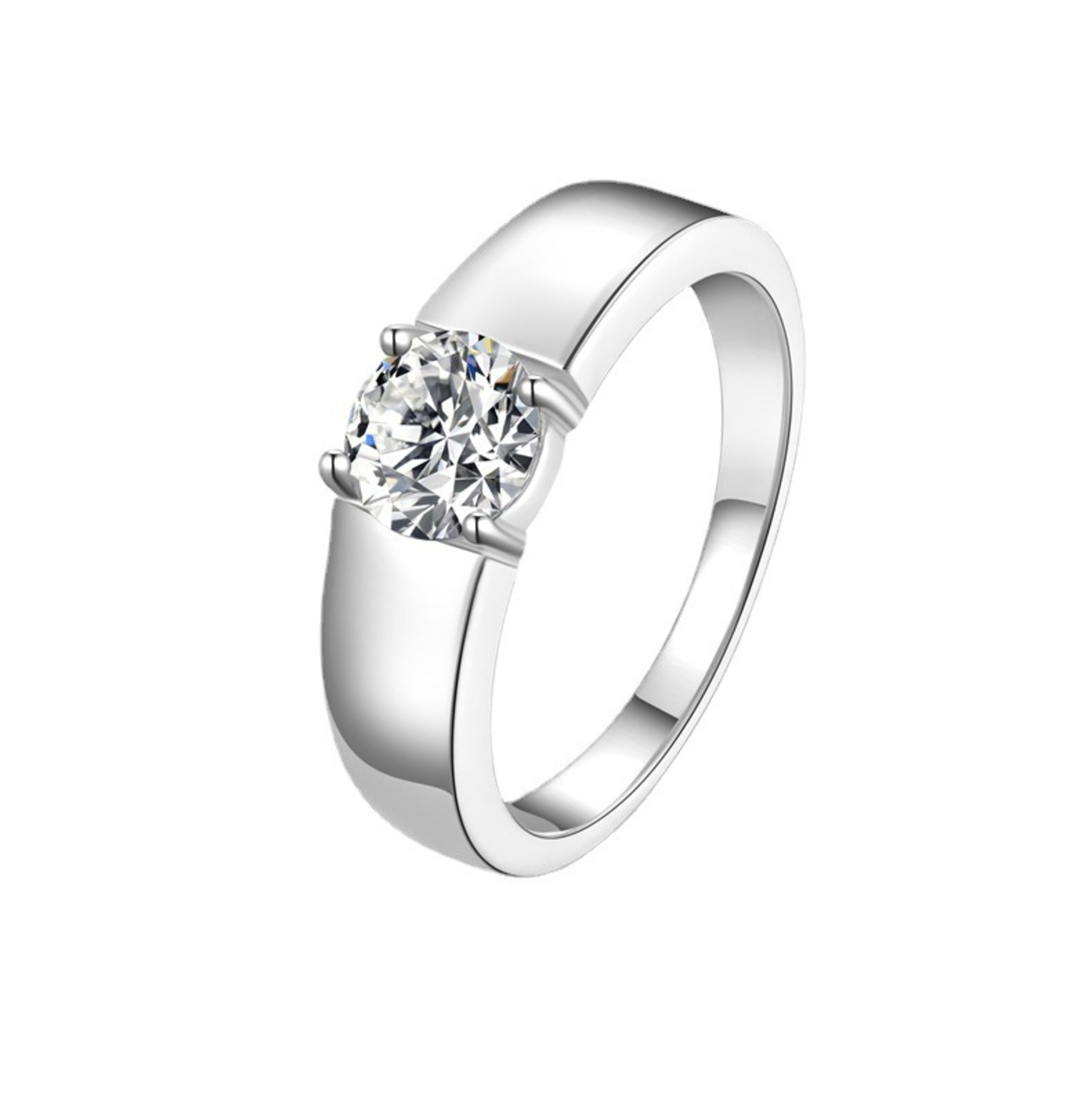 Sterling Silver Moissanite Ring Temperament Adjustable Opening 3