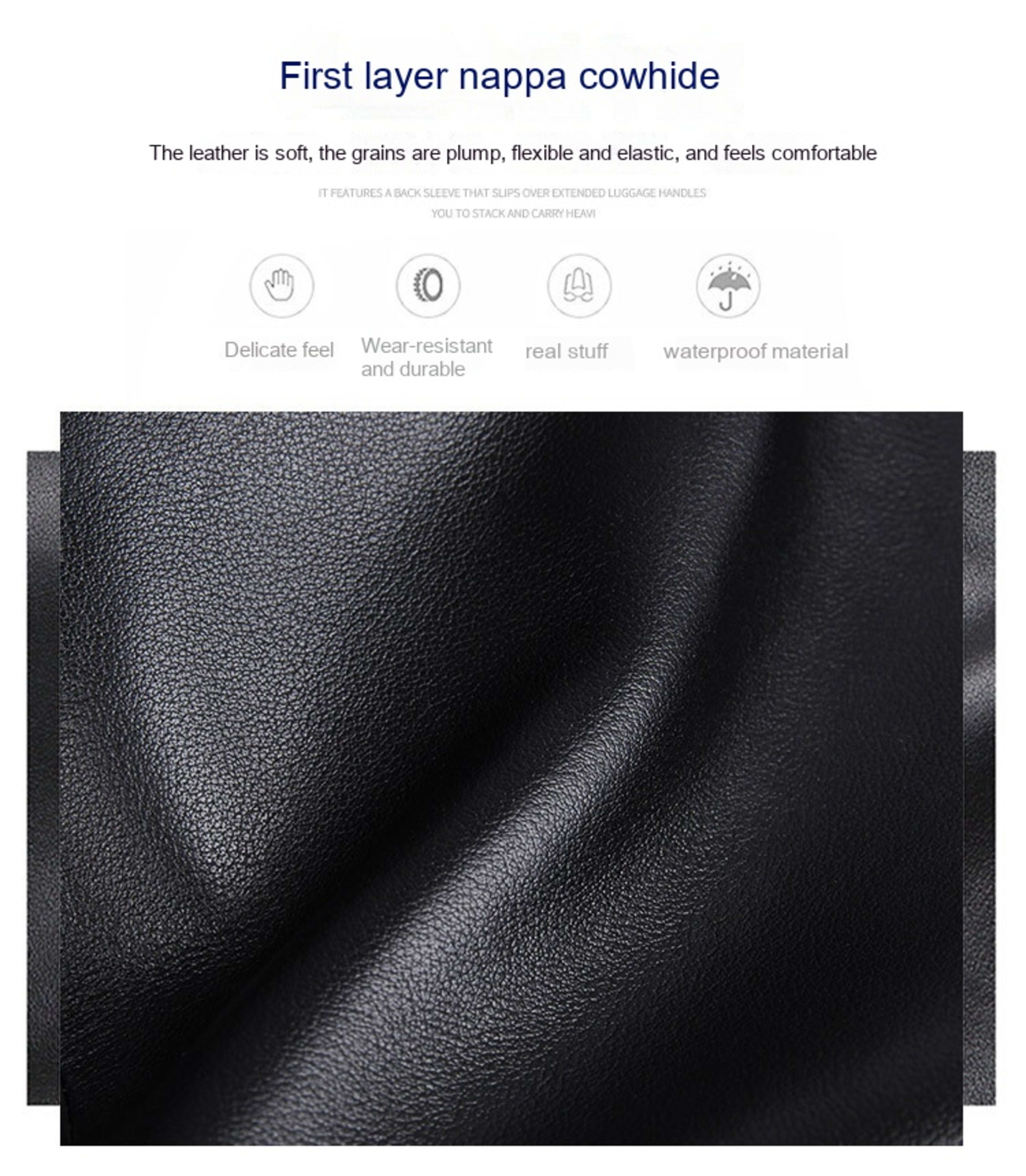 Leather Handbag Briefcase Napa Leather Comfortable Texture Men's Real-leather Bag 8