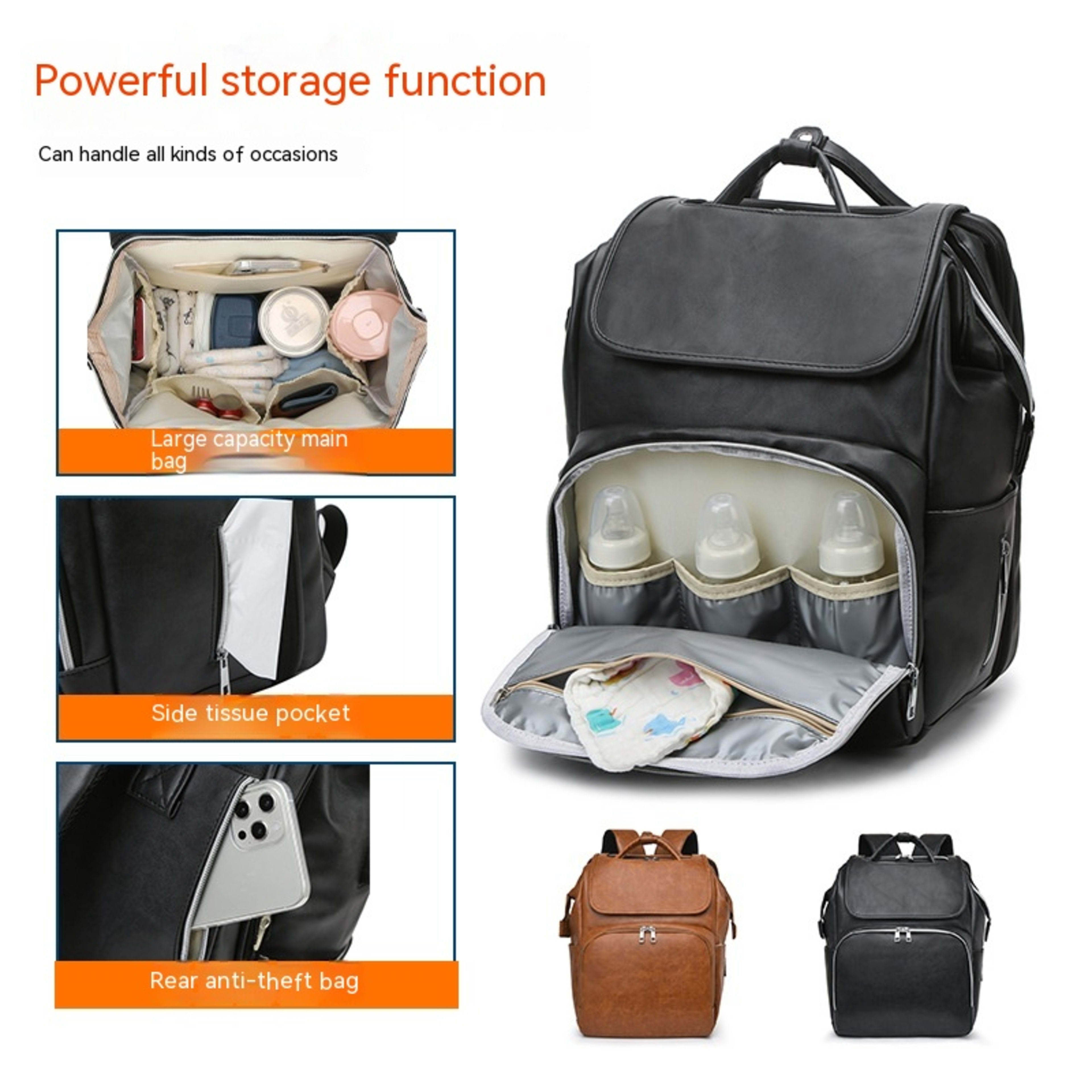 Leisure Crib Baby Diaper Bag Lightweight And Large Capacity Splash-proof Multi-purpose Shoulder Mummy Backpack 6