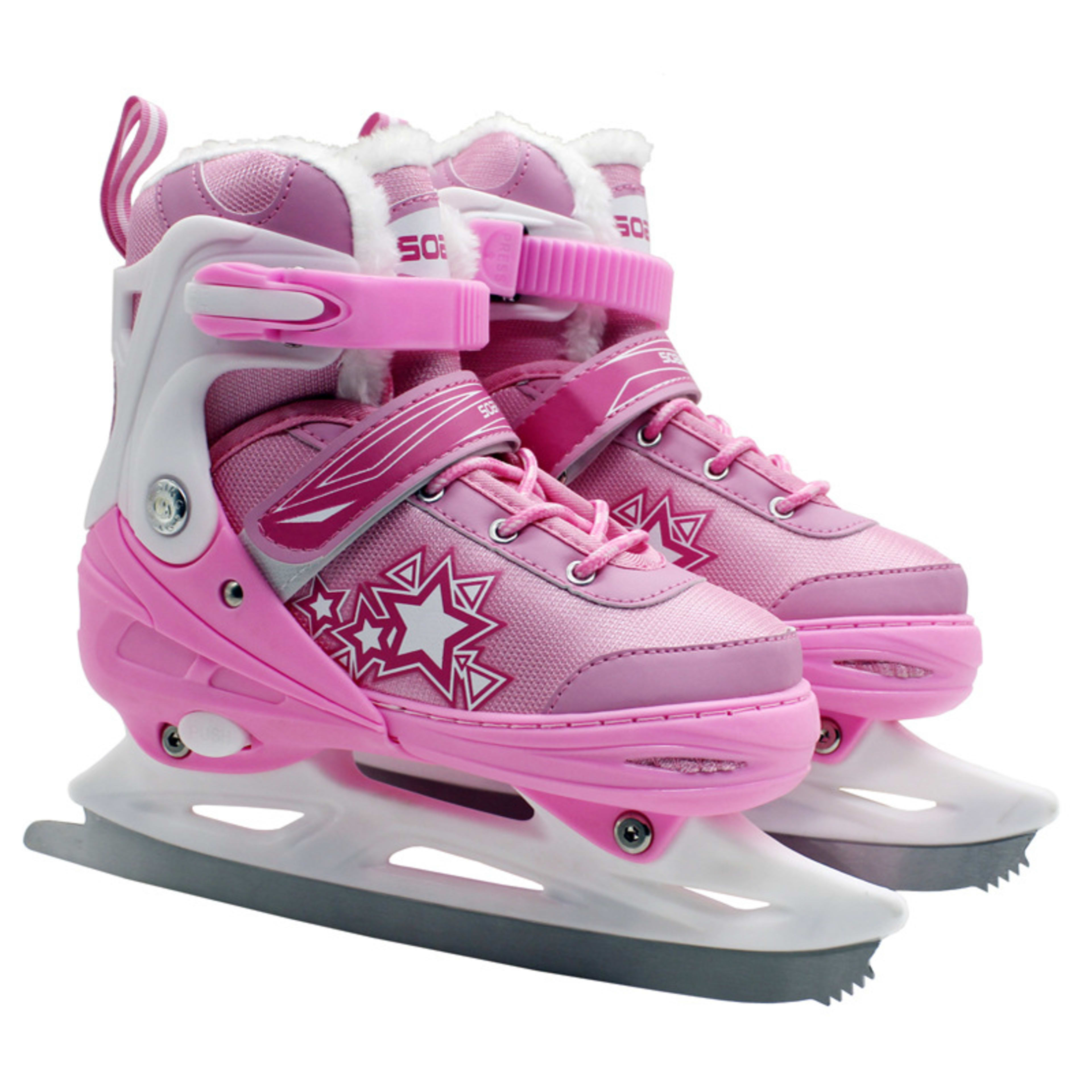Children's Plush Insulated Adjustable Ice Skate Shoes 6