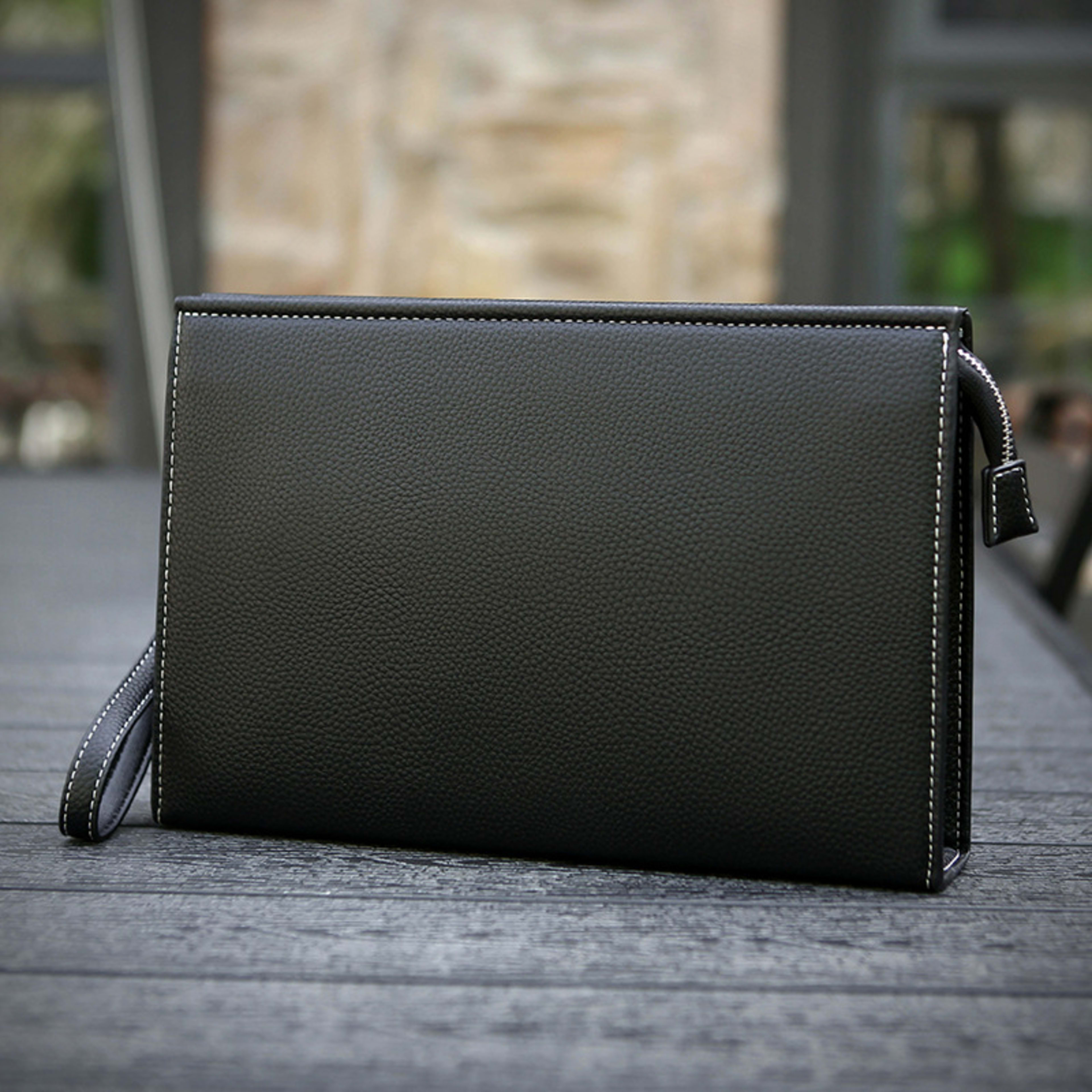 New Clutch Men's Briefcase Soft Leather Fashion Trendy Casual Business 5