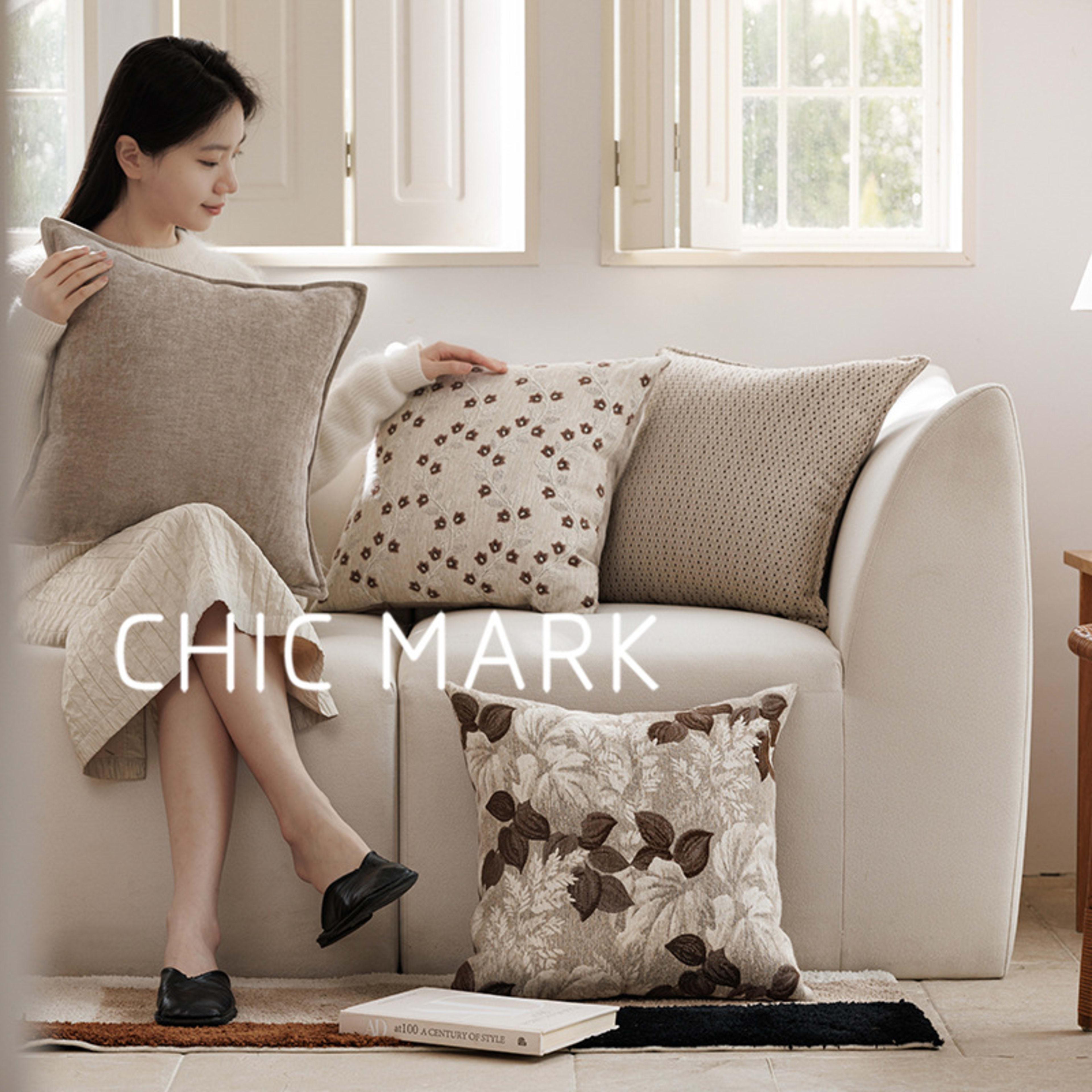 Simple Versatile Jacquard-woven Throw Pillow Square Back Cushion