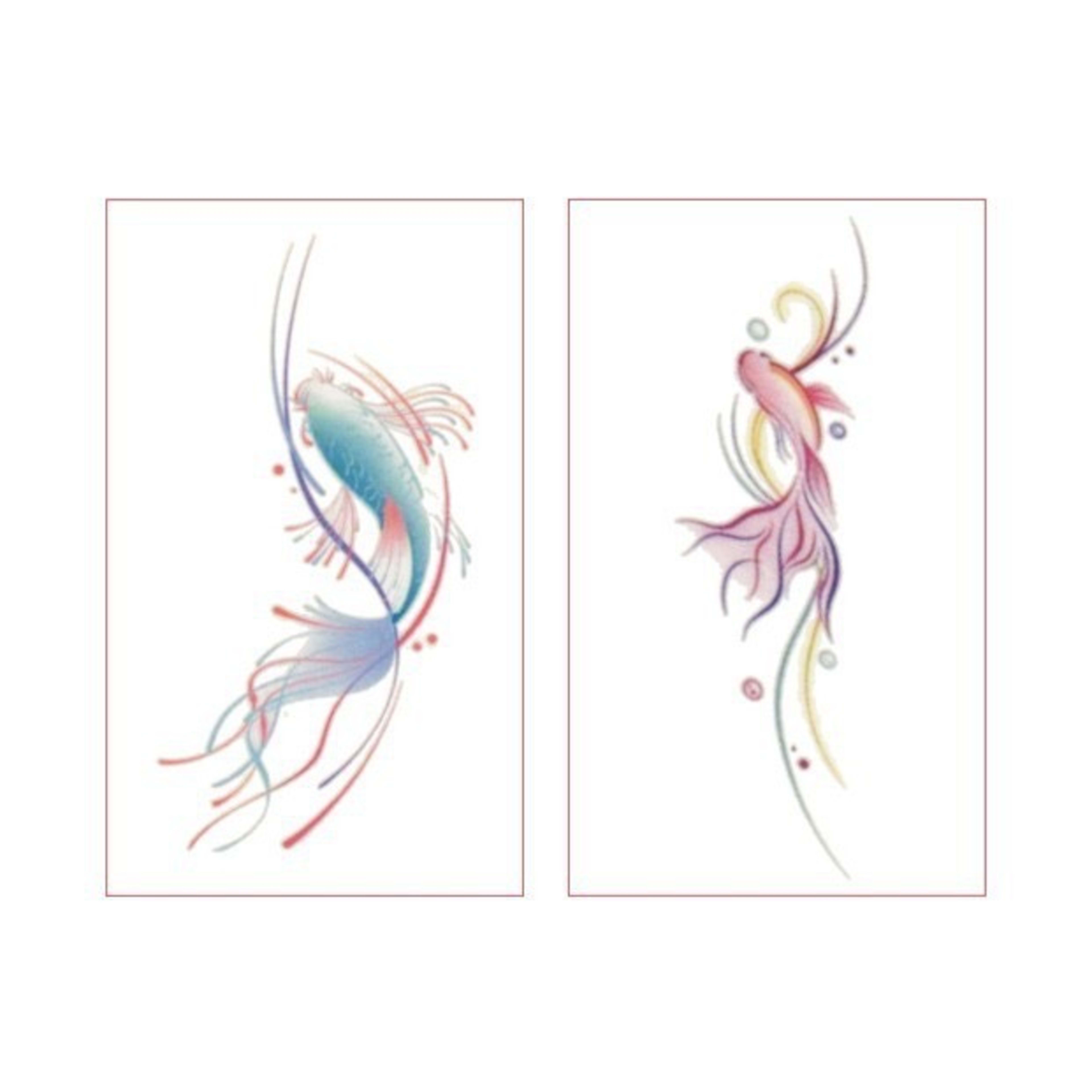 Pink Koi Tattoo Sticker Female High Sense Ins Waterproof And Durable 8