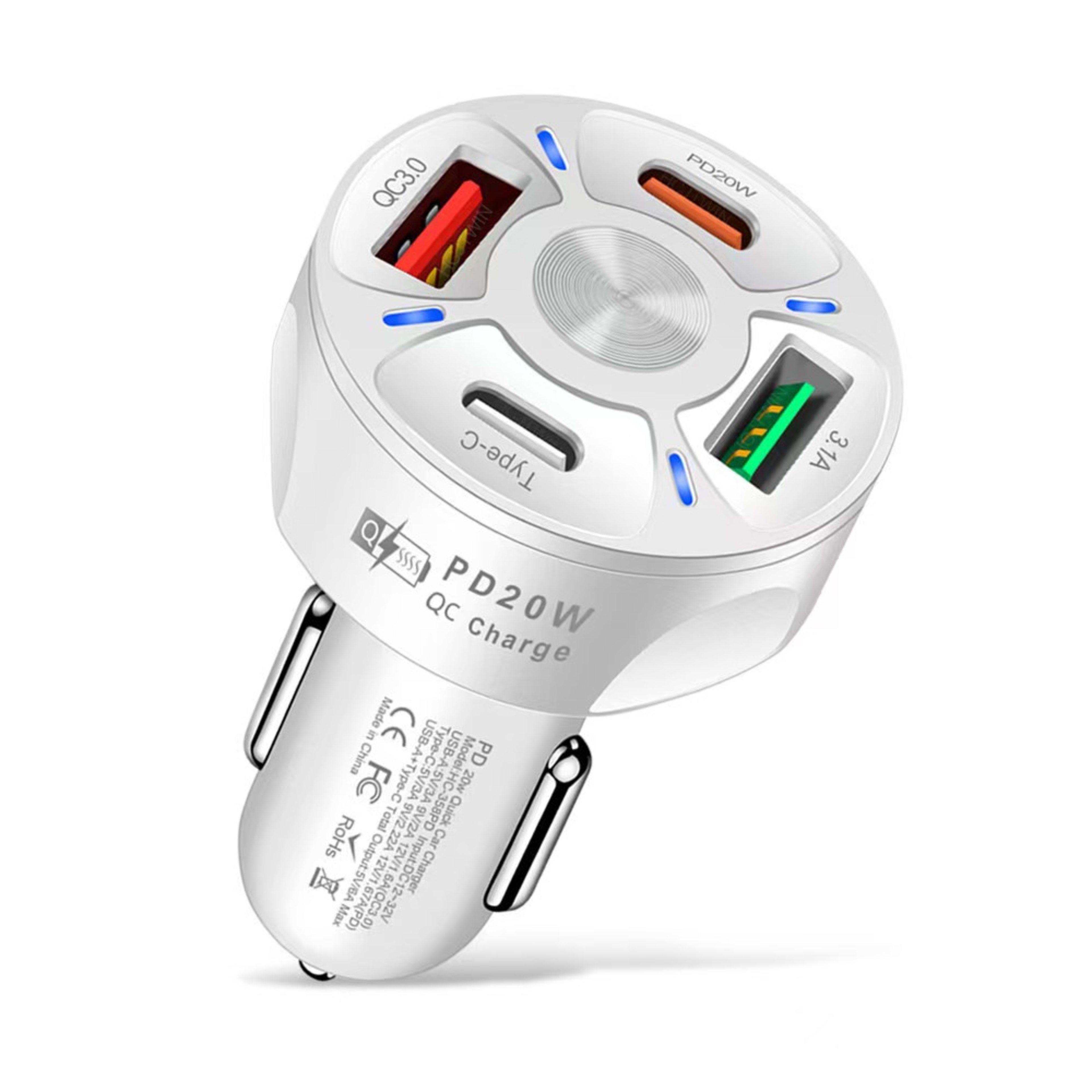 2-USB 2-PD Car Cigarette Lighter Plug Charger 4