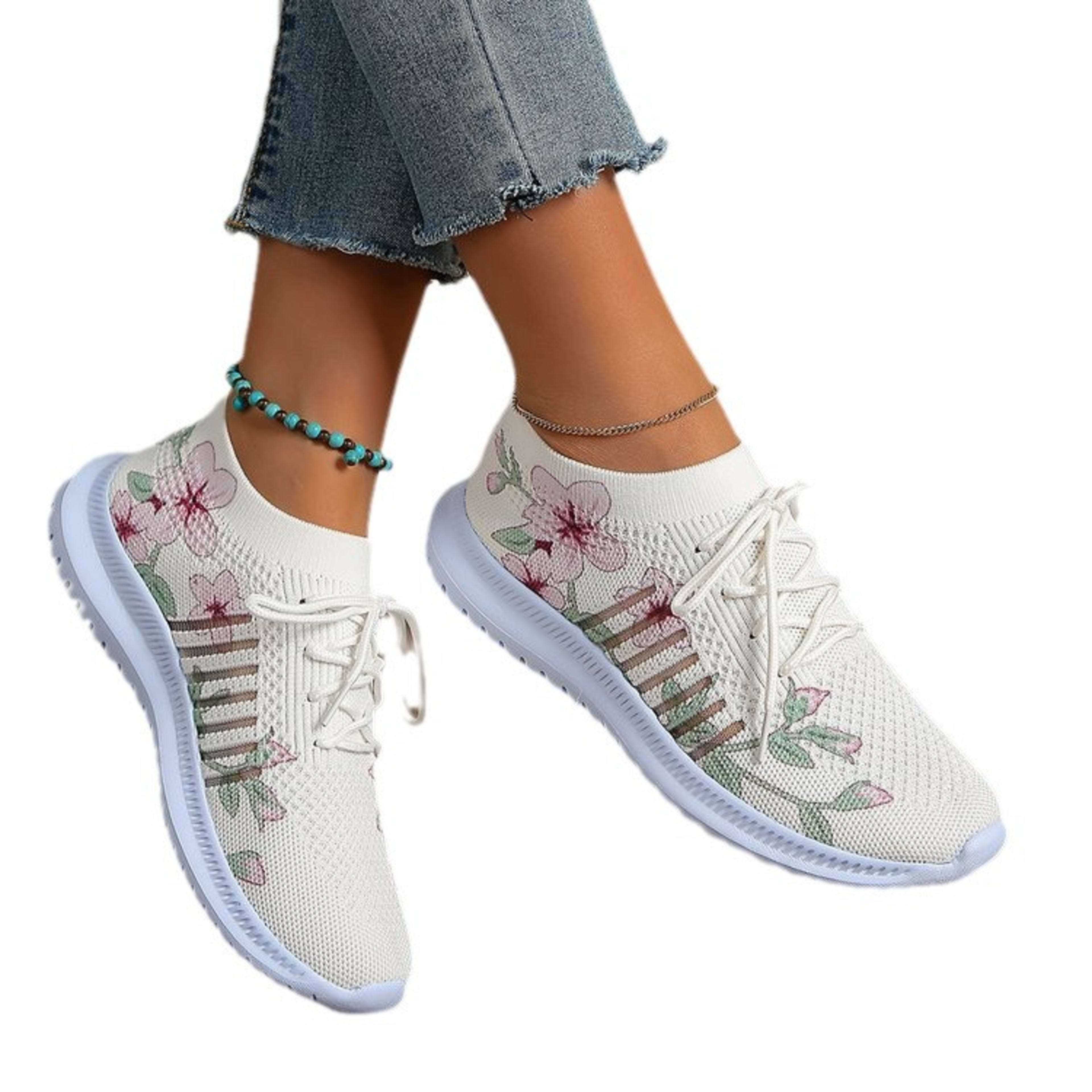 Women's Fashion Casual Mesh Flyknit Running Shoes 6