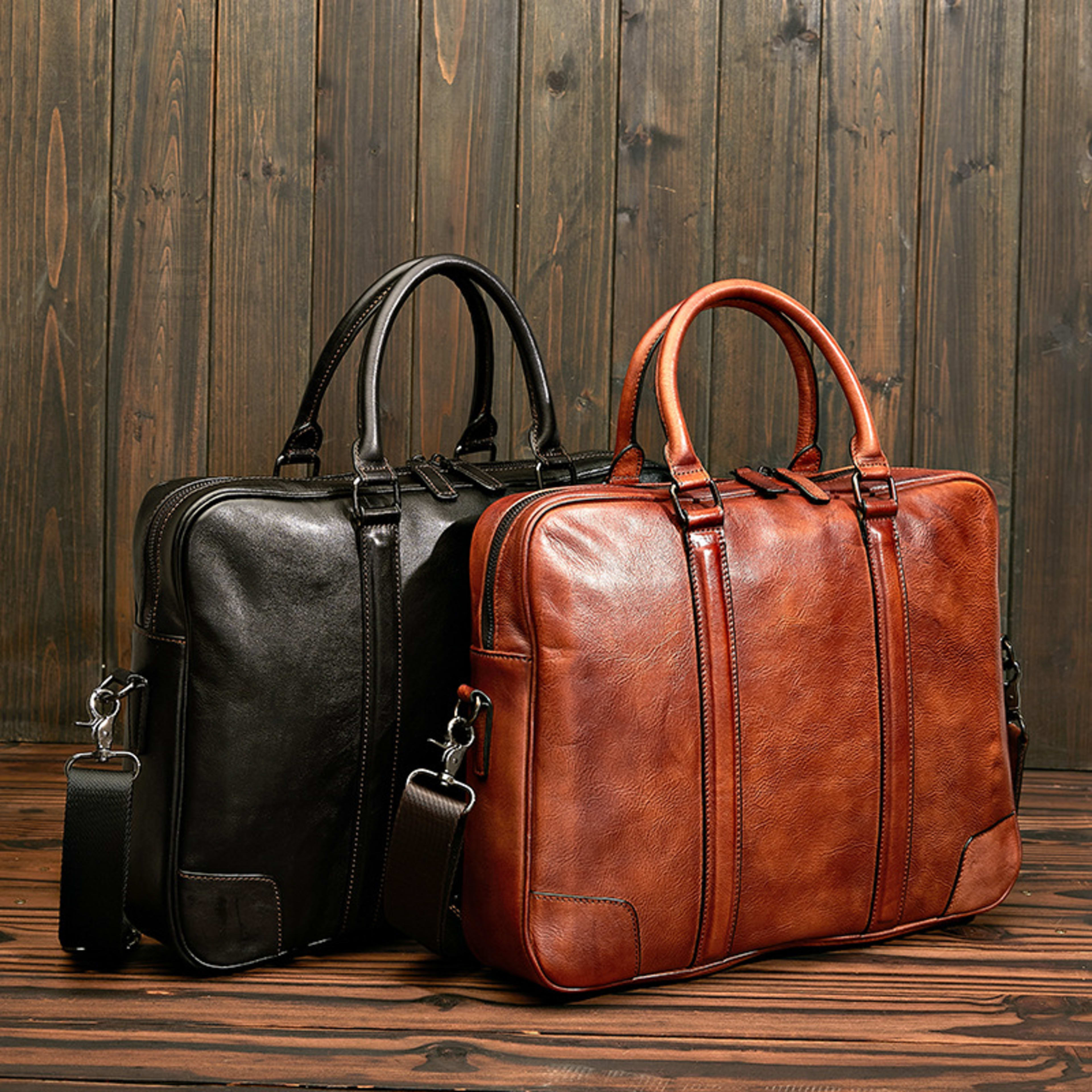 Skeleton-skin Genuine Leather High-grade Briefcase 5