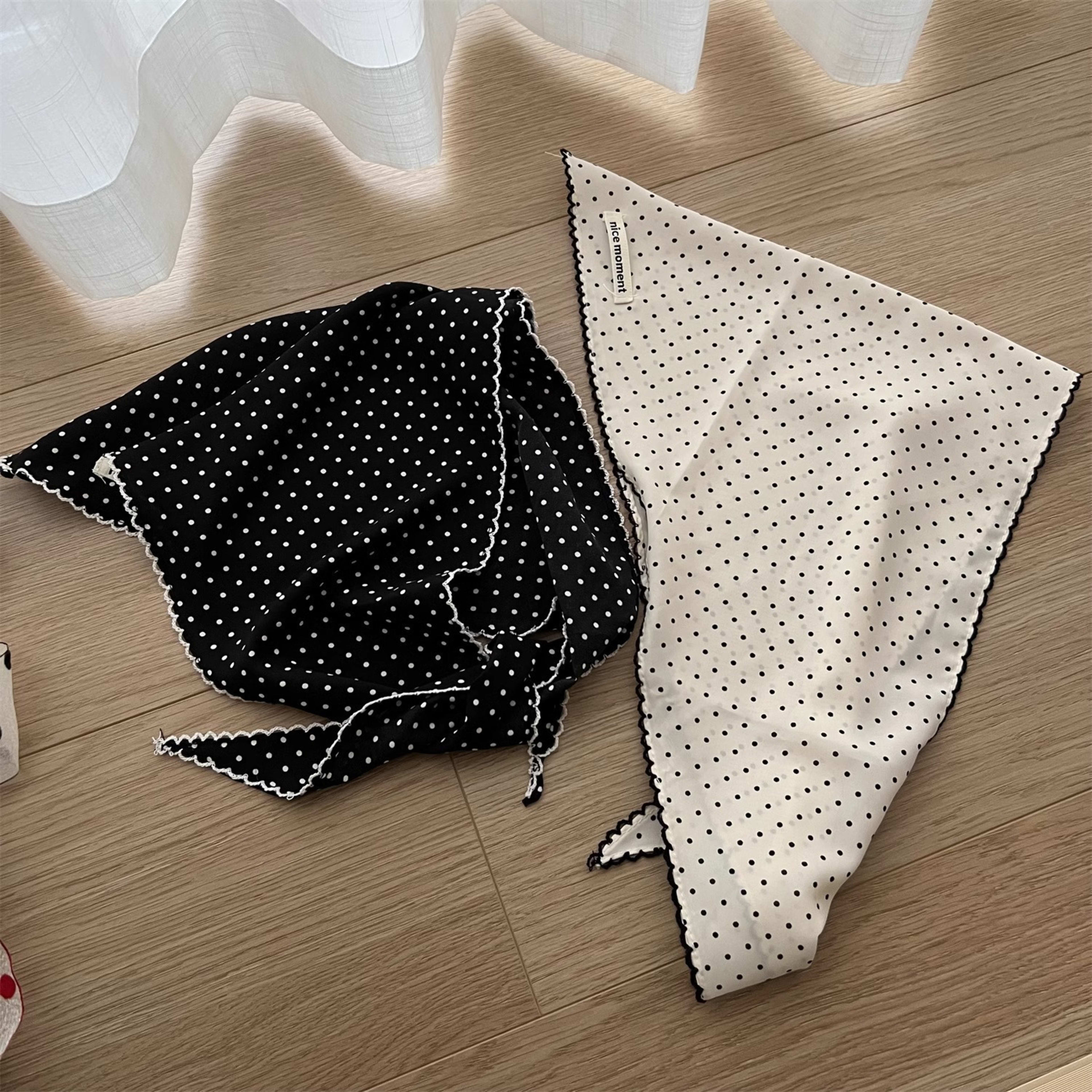 Korean Polka-dot Silk Womens Neck Scarf 5