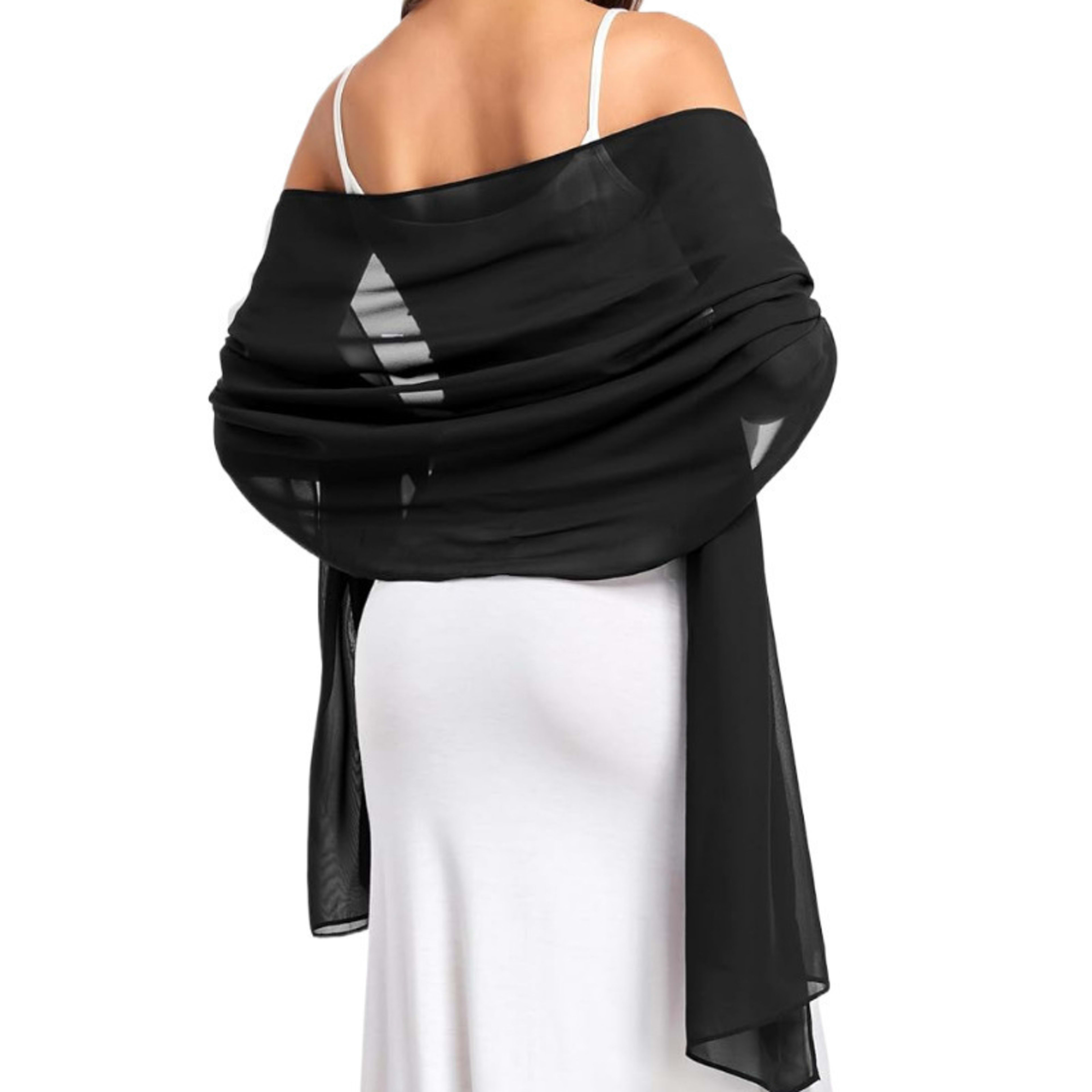 Chiffon Scarf - Lightweight Evening Gown Accessory Wedding Shawl for Women