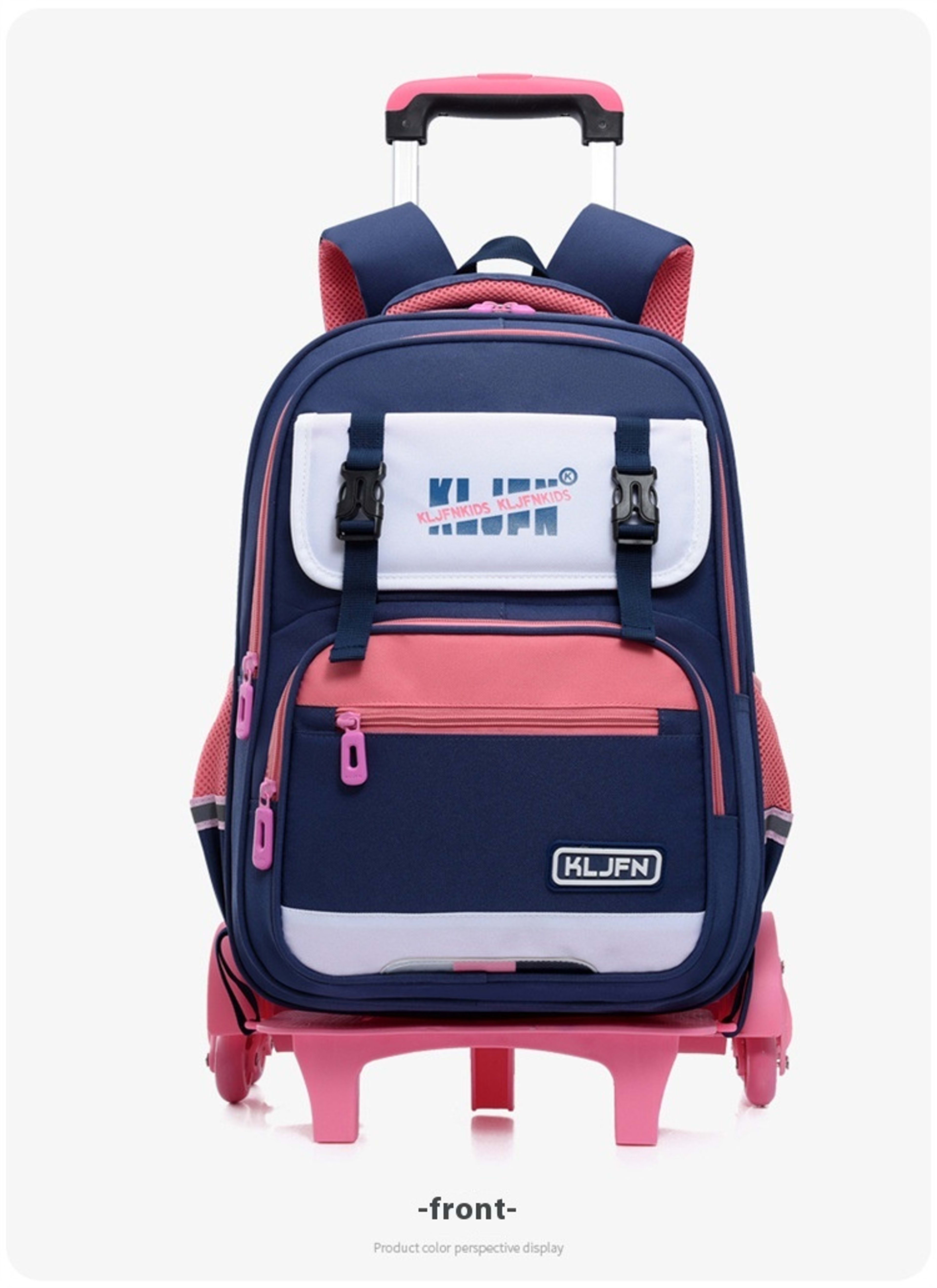 Children's Trolley Lightweight Shoulder Pad Wear-resistant Large Capacity Spine Protection Backpack Waterproof 31