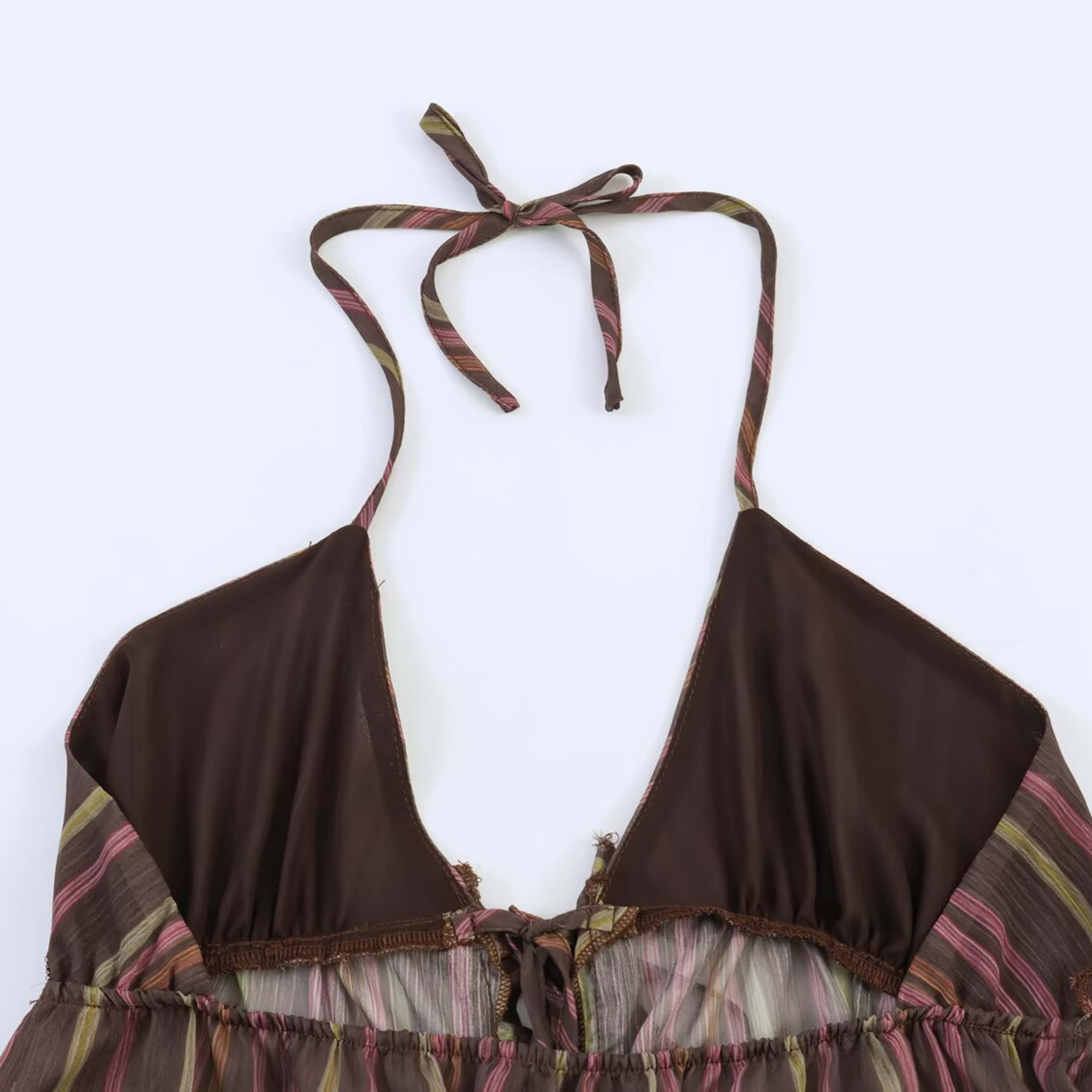 Retro Metallic Stripe Camisole - Sleeveless Lightweight Cotton Blend Tank Top for Women 2