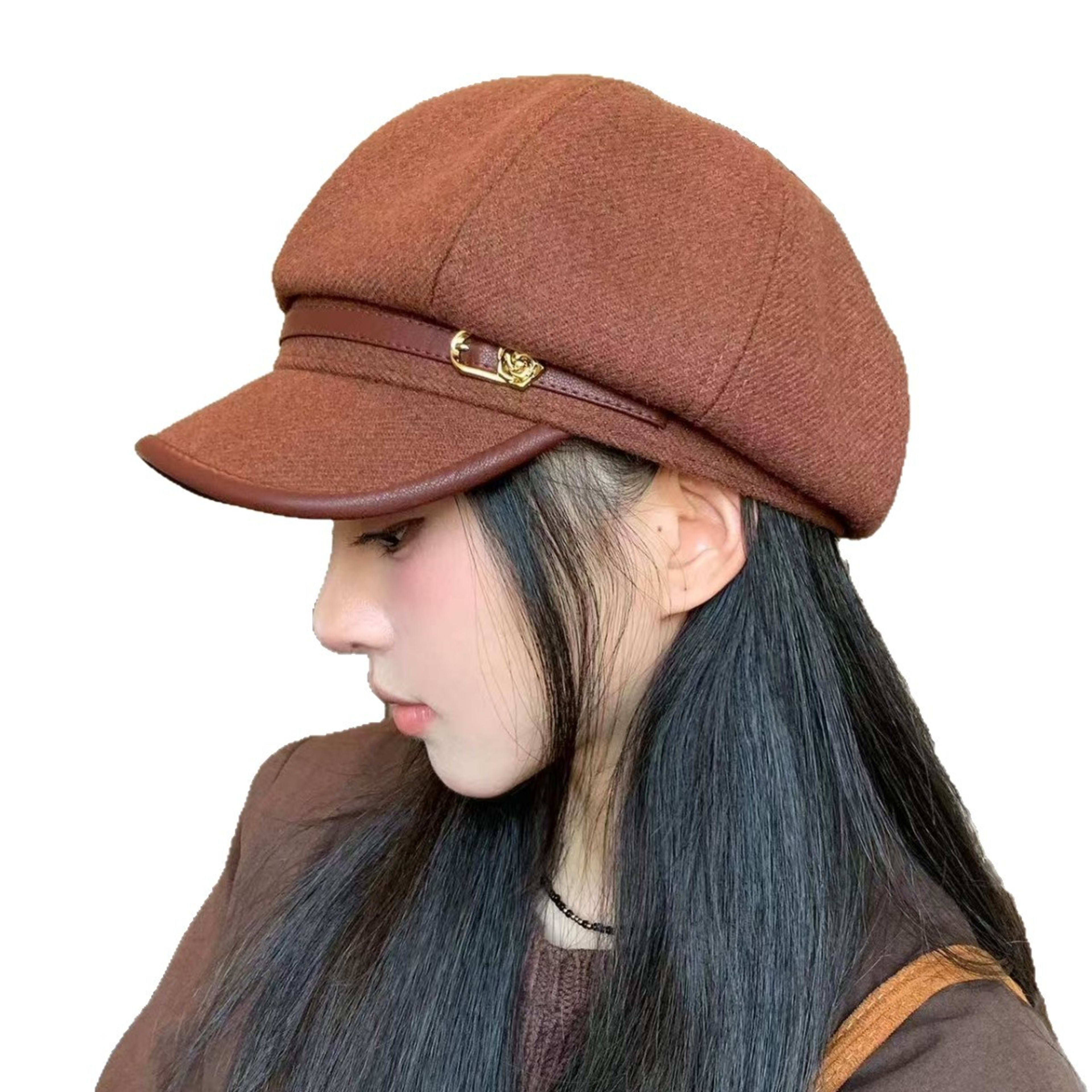 Japanese-style Retro Artistic Black Cap Beret 5