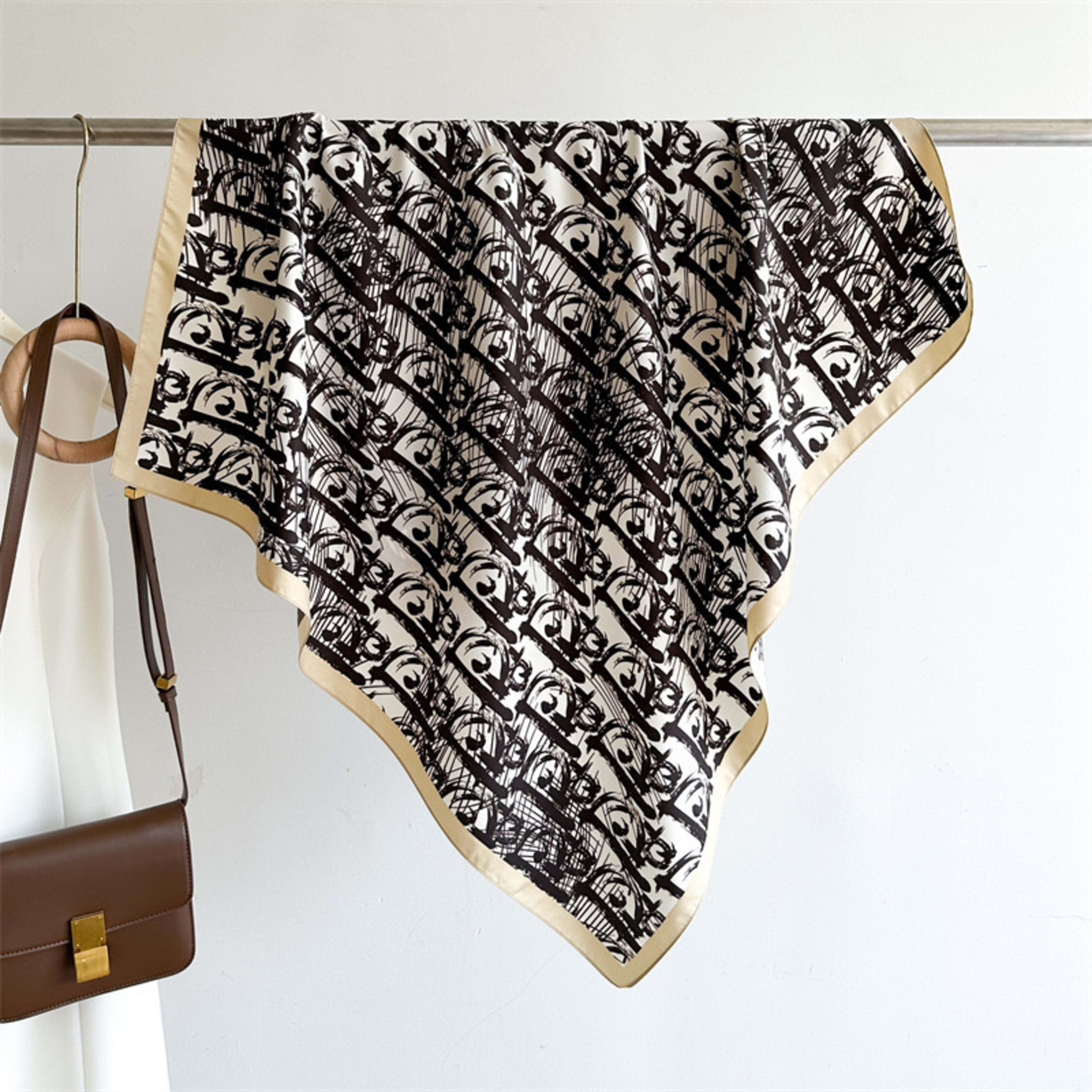 Small Scarf Vintage Printed Silk Scarf For Women 41