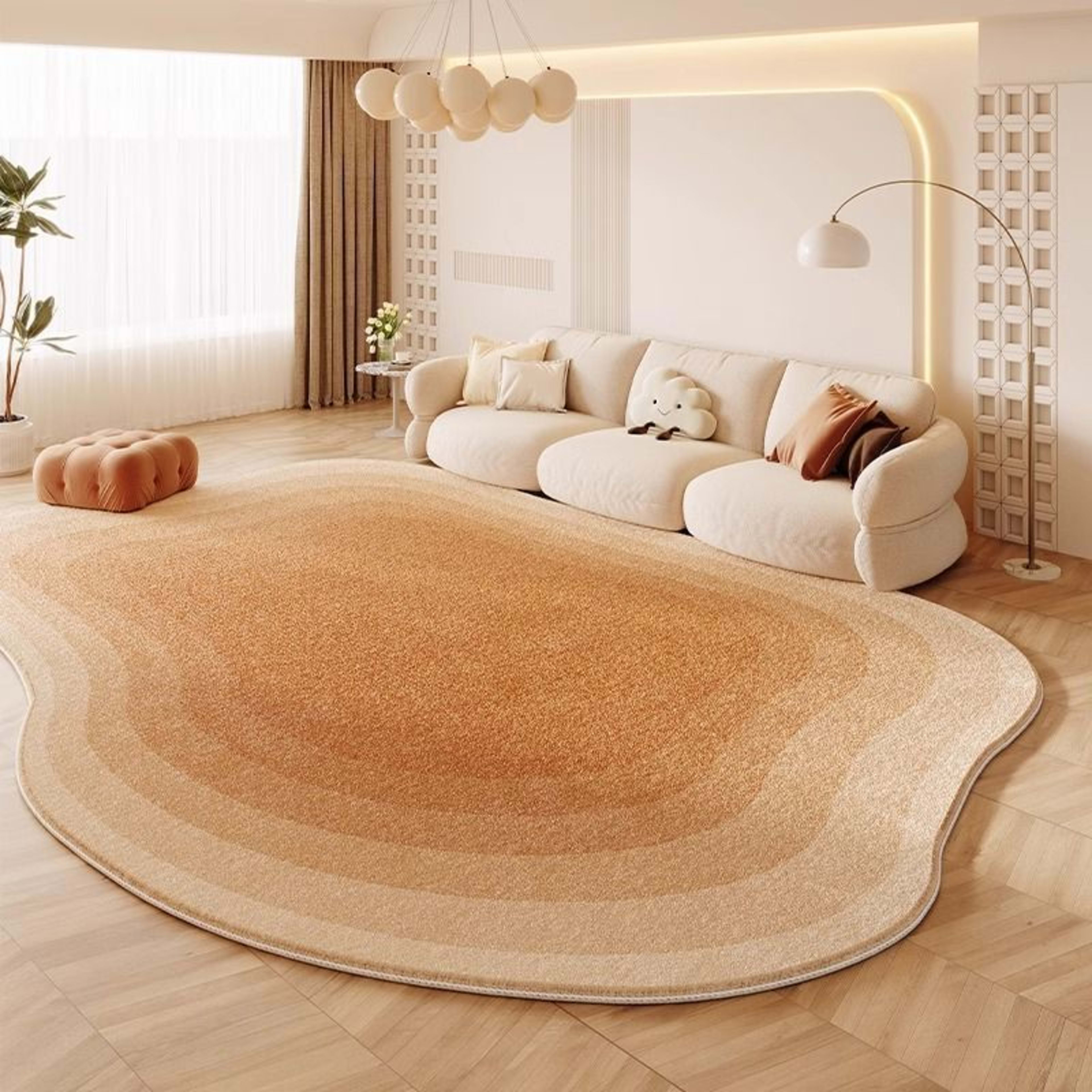 Cream Colored Stain-resistant And Easy To Maintain Cashmere Look Rug 15