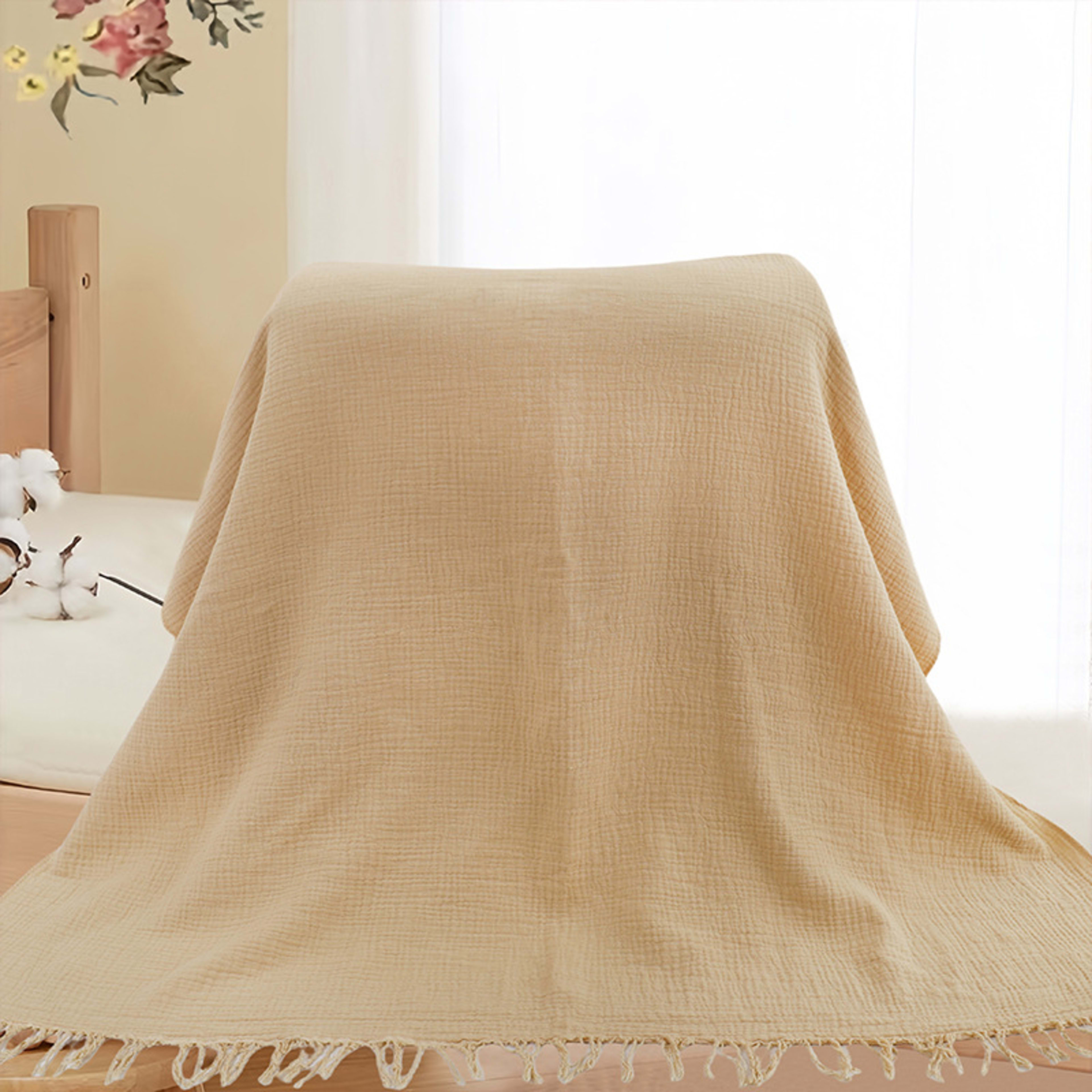 High-density Gauze Baby Bath Towel Pure Cotton Crepe Fabric 5