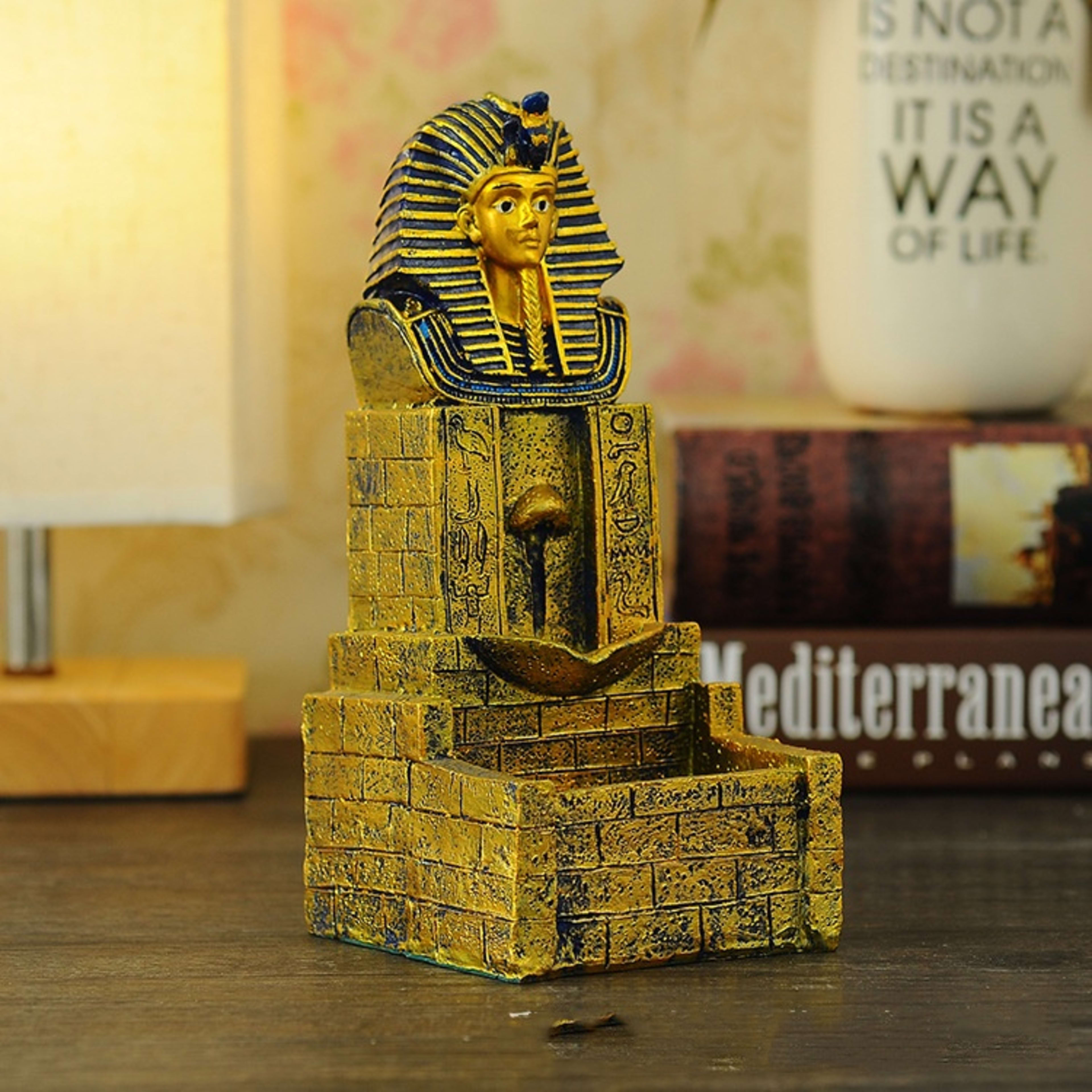 Creative Ancient Egypt Backflow Incense Burner Resin Crafts Home Buddha Ornament 3