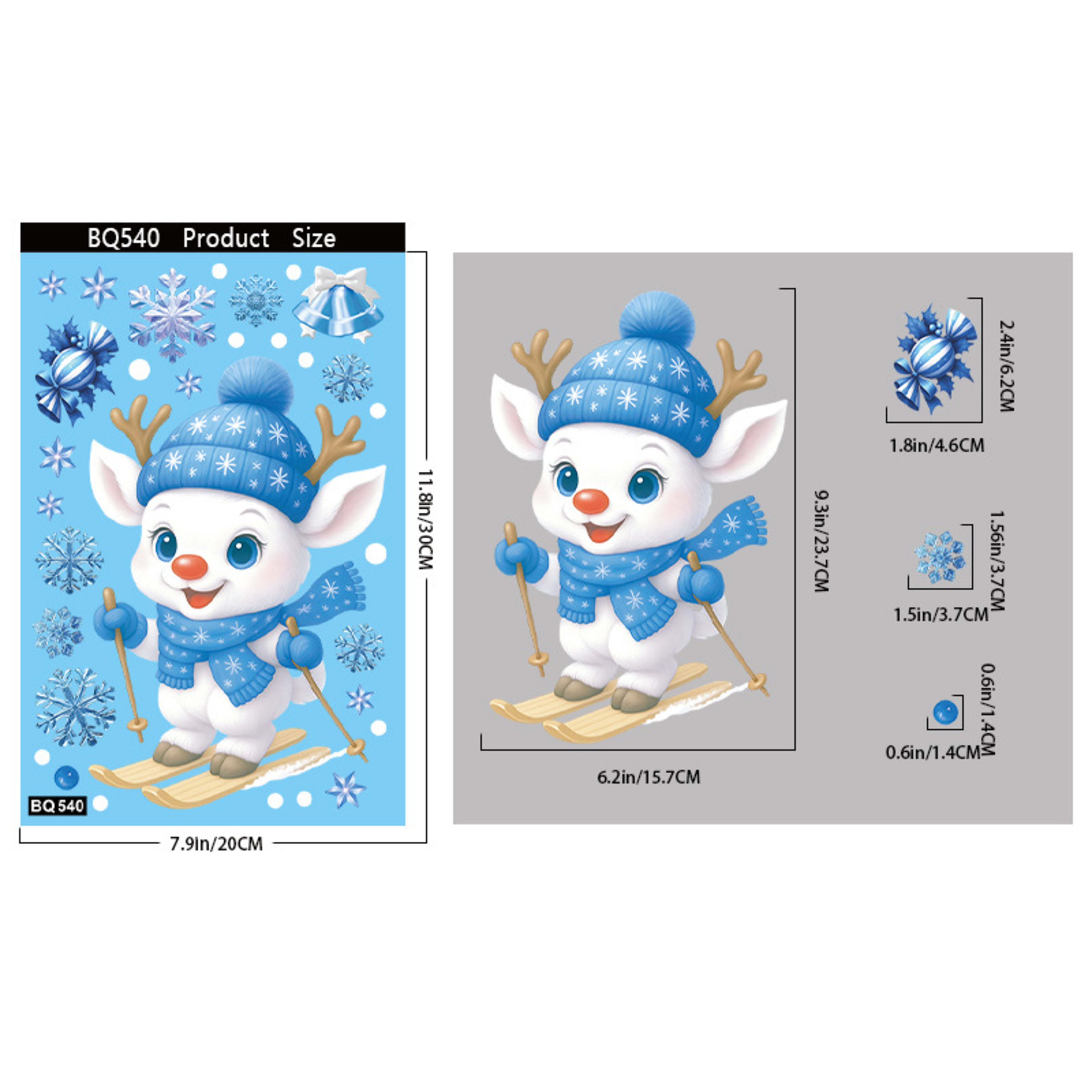 Christmas Party Decorative Creative Glass Sticker 5