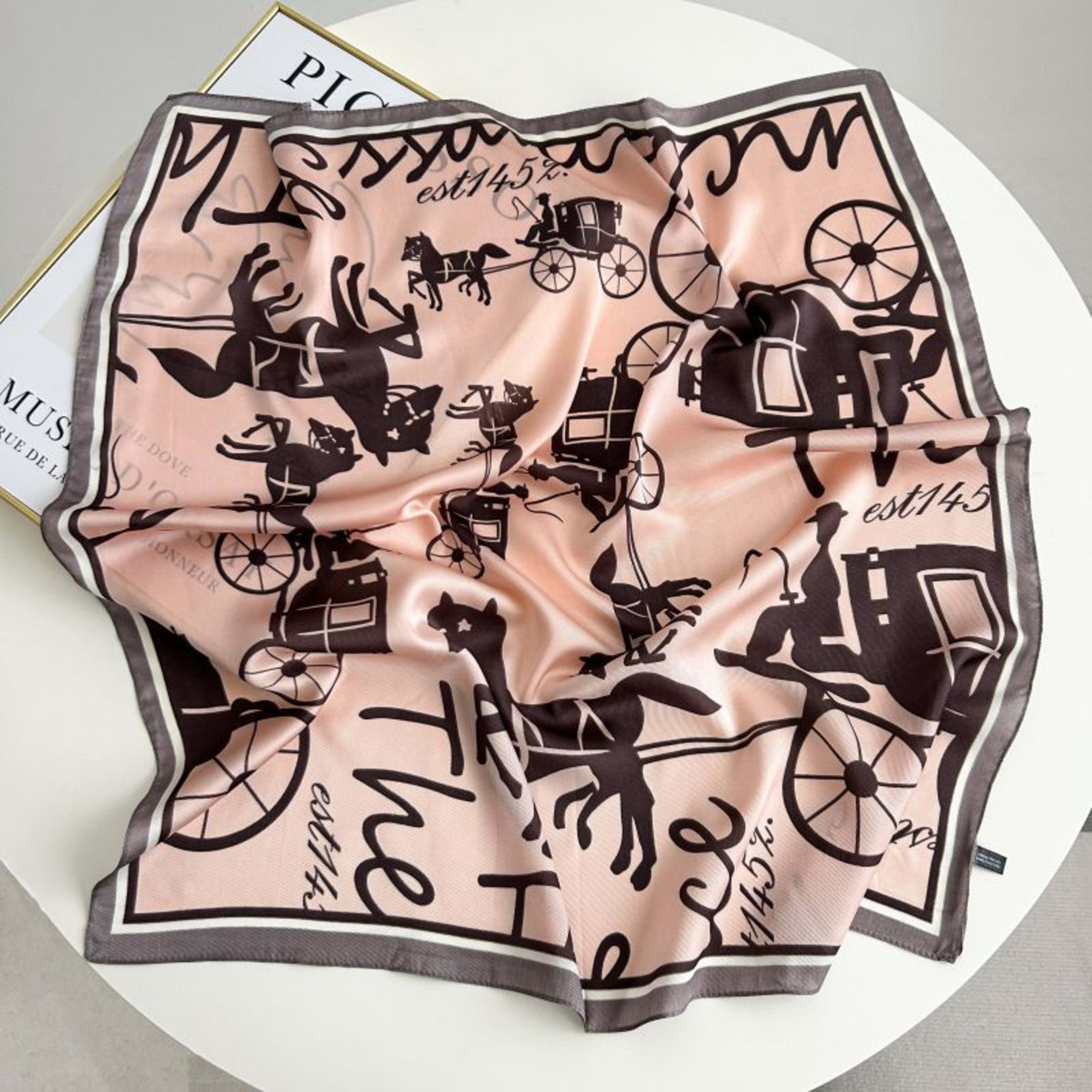 New High-end Twill Silk-look Square Scarf 33