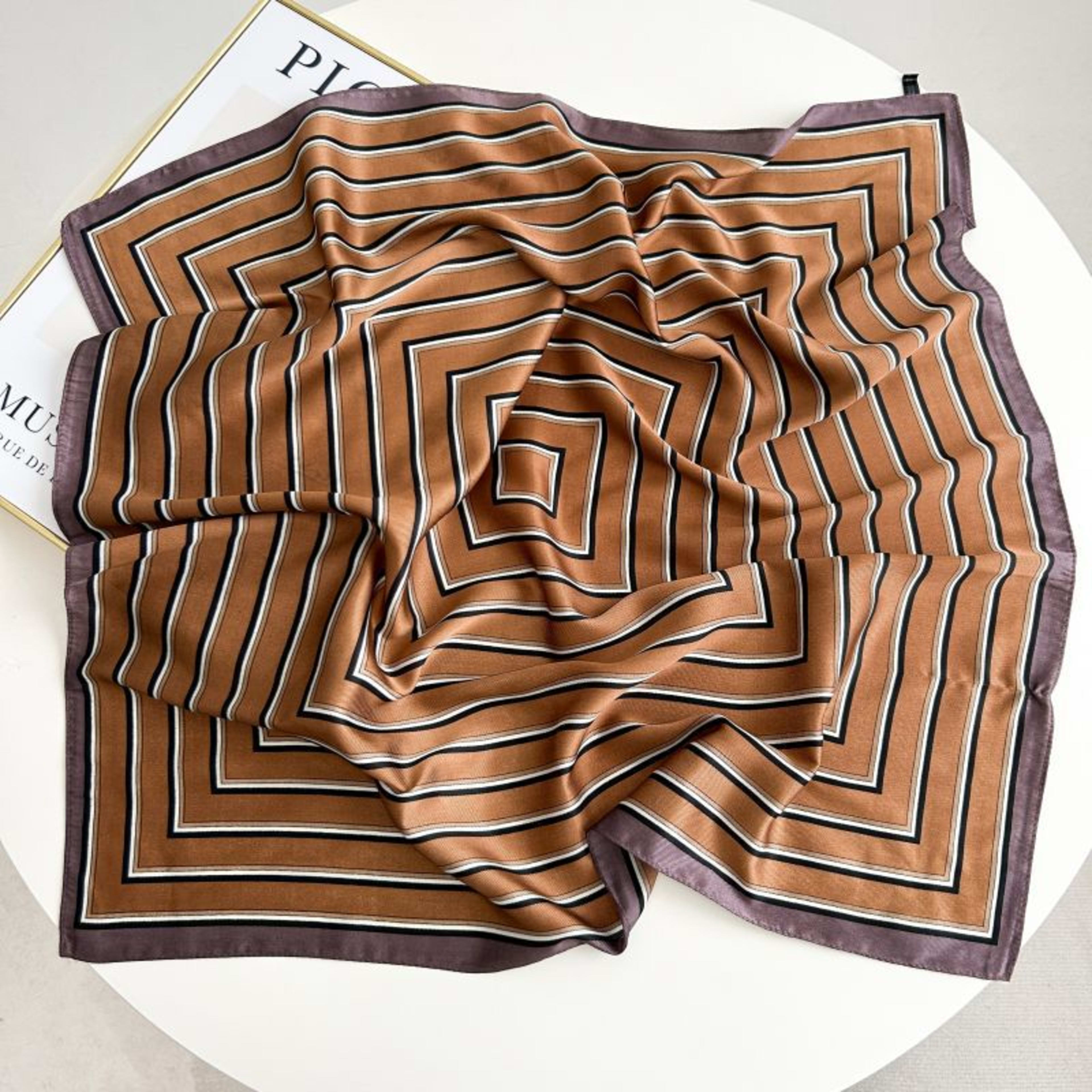 New High-end Twill Silk-look Square Scarf 15
