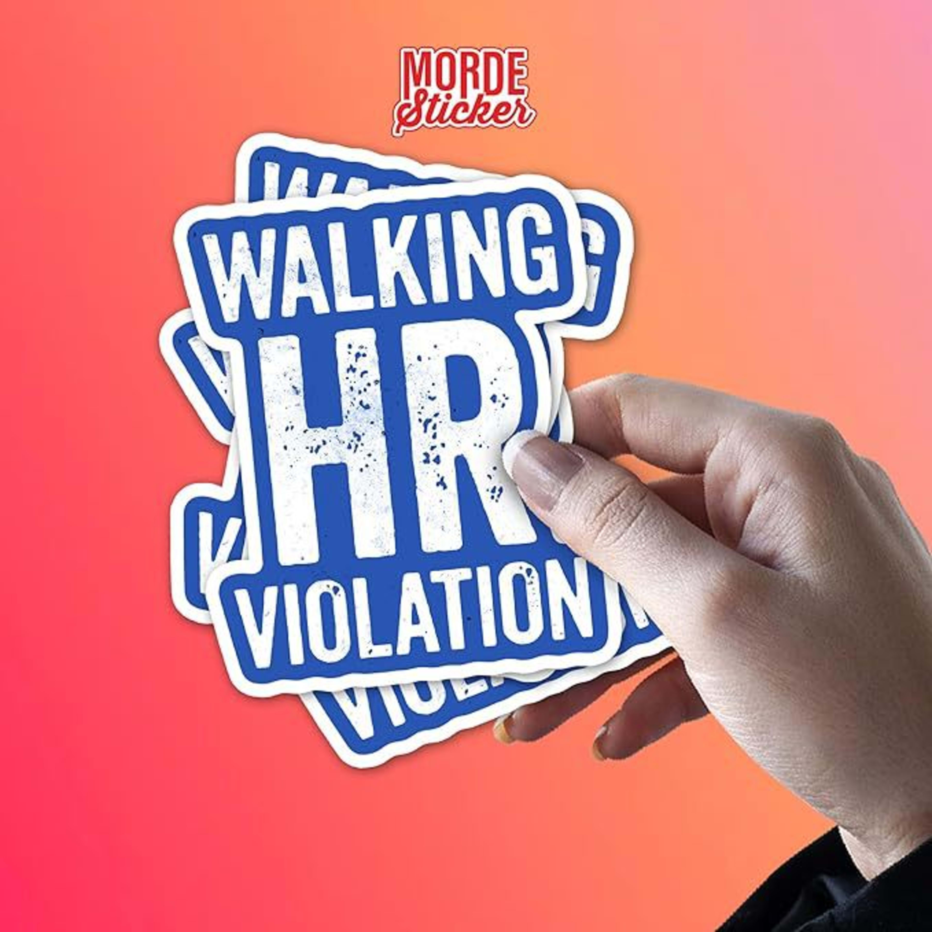 Funny HR Department Door Quote Hard Cap Sticker 3