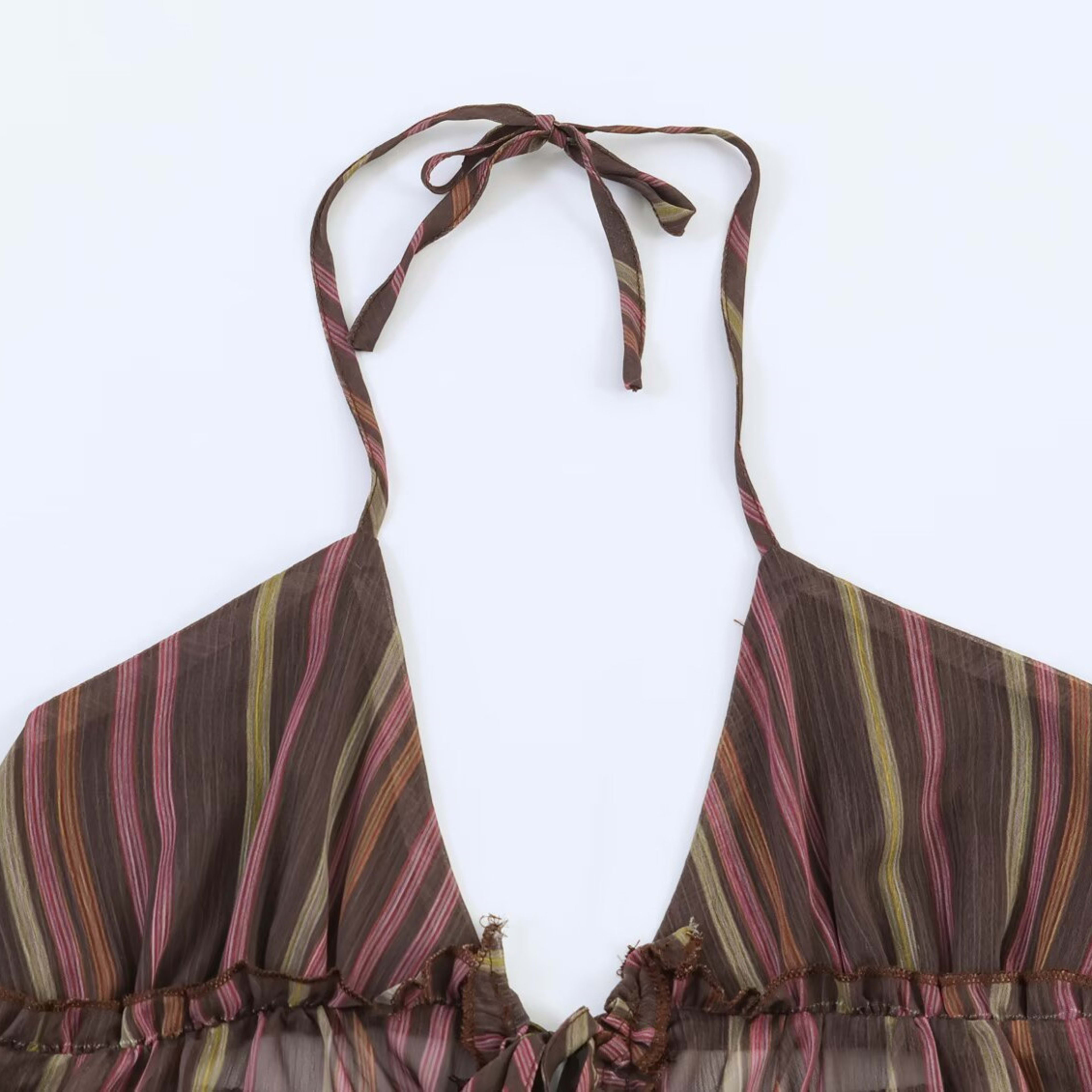 Retro Metallic Stripe Camisole - Sleeveless Lightweight Cotton Blend Tank Top for Women